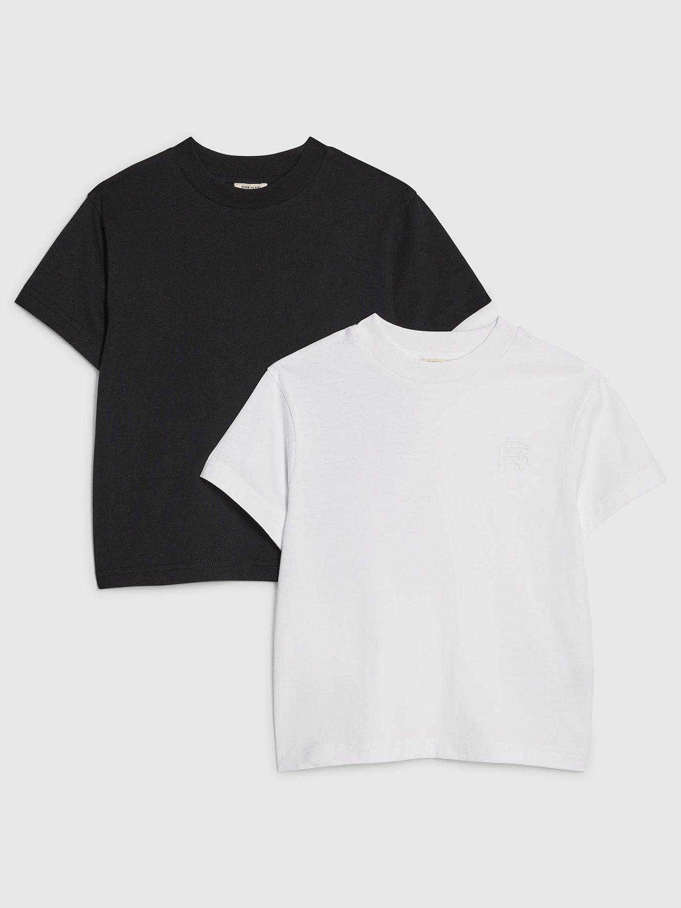 Image 1 of 4 of River Island Mini Boys 2 Pack Essentials T-Shirts - Black
