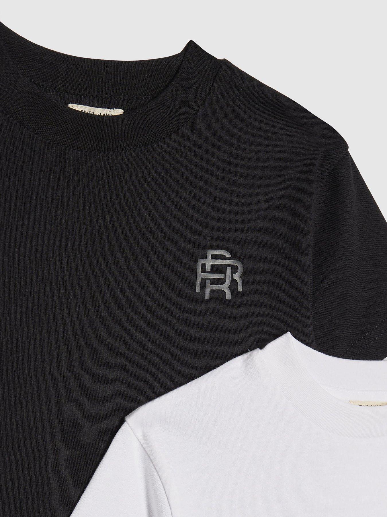 Image 3 of 4 of River Island Mini Boys 2 Pack Essentials T-Shirts - Black