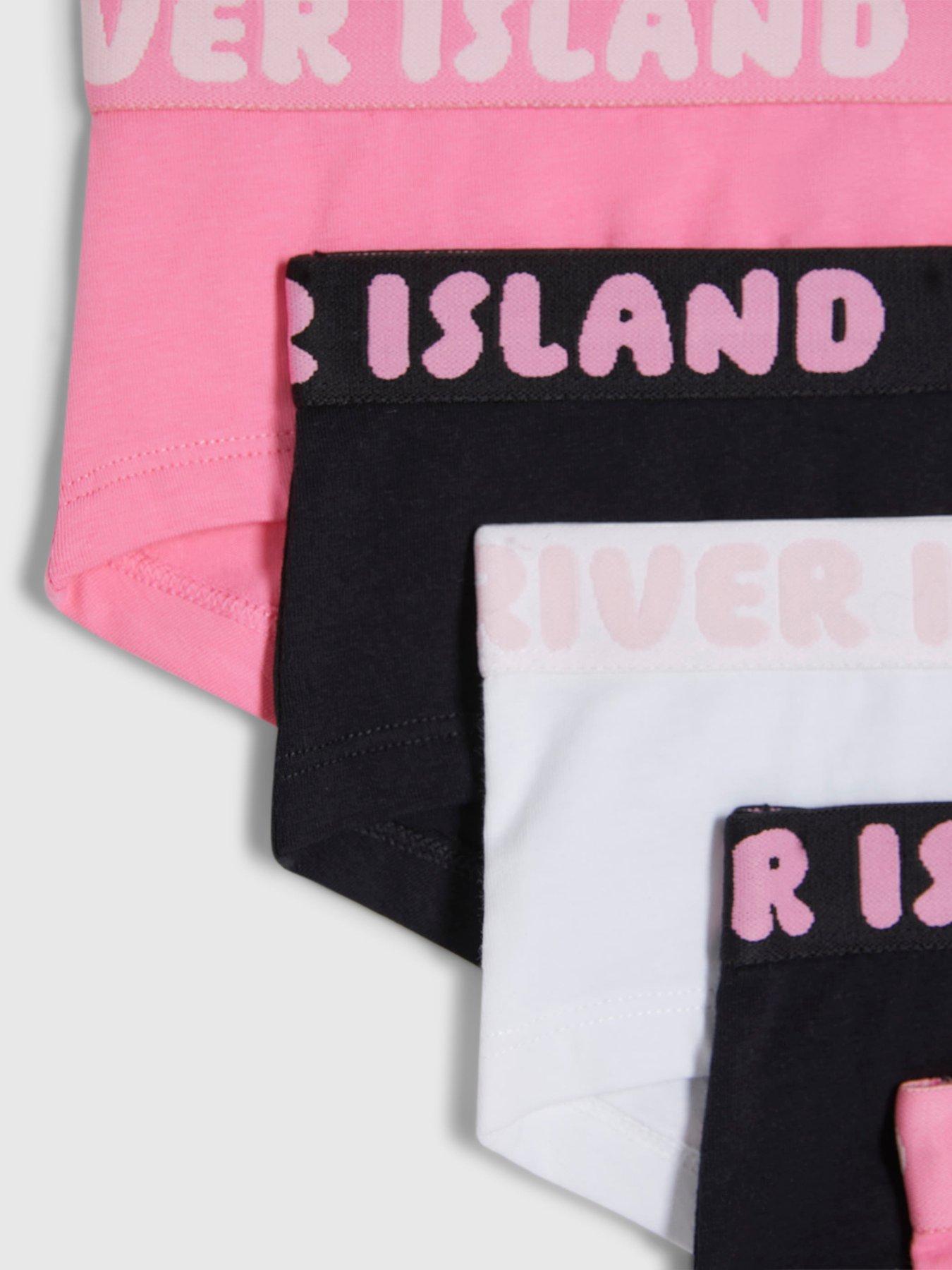 Image 2 of 3 of River Island Older Girls Hipster 5 Pack Briefs - Pink