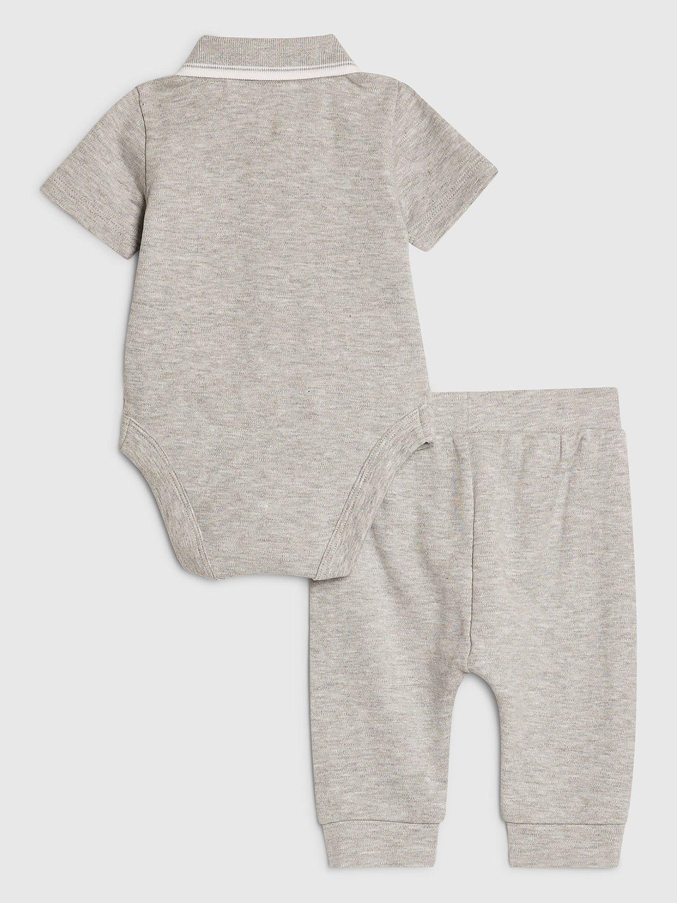 Image 2 of 4 of River Island Baby Boys 2 Piece Bodysuit Set - Grey