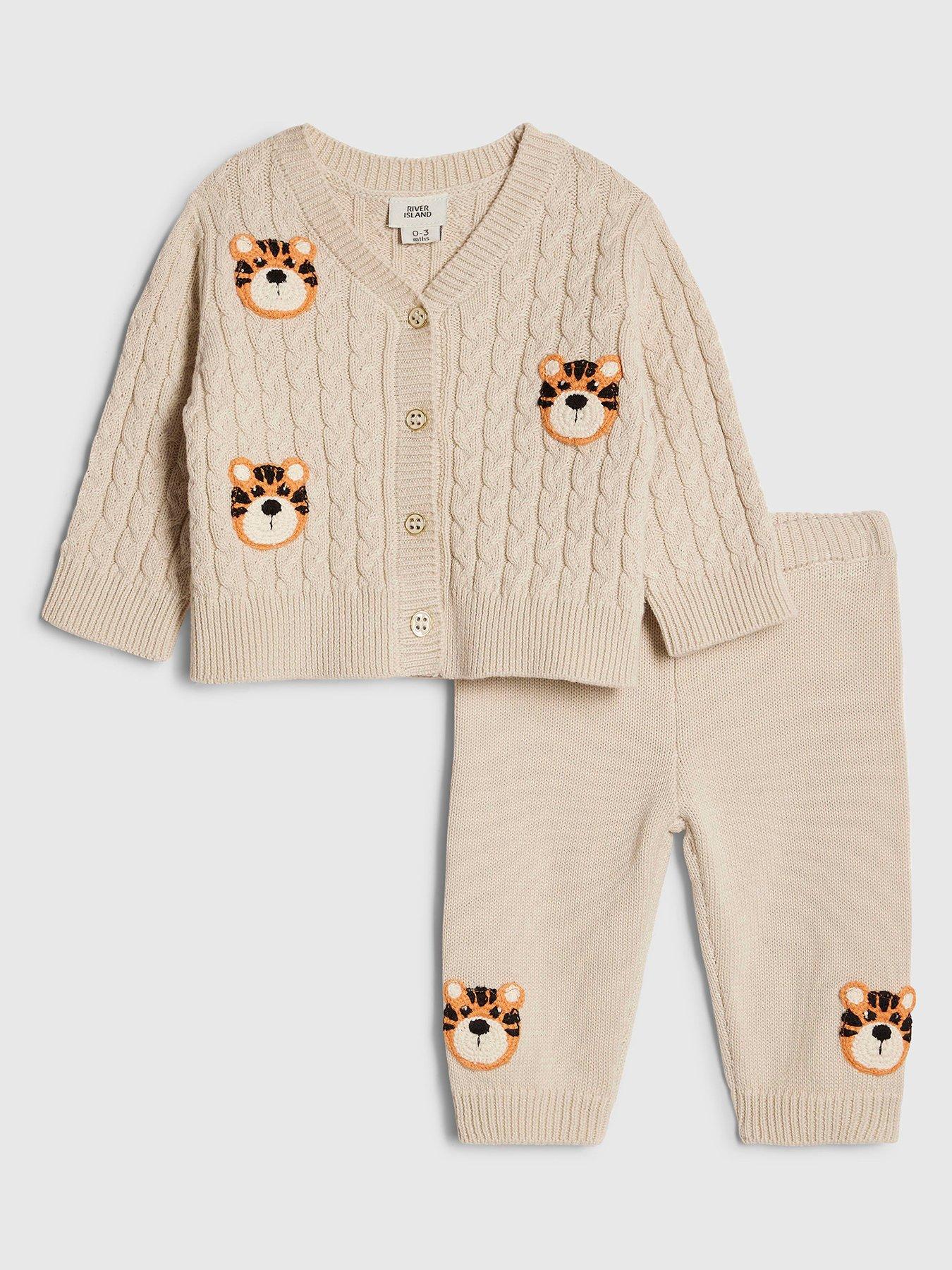 River Island Baby Boys Tiger Cardigan Set - Beige