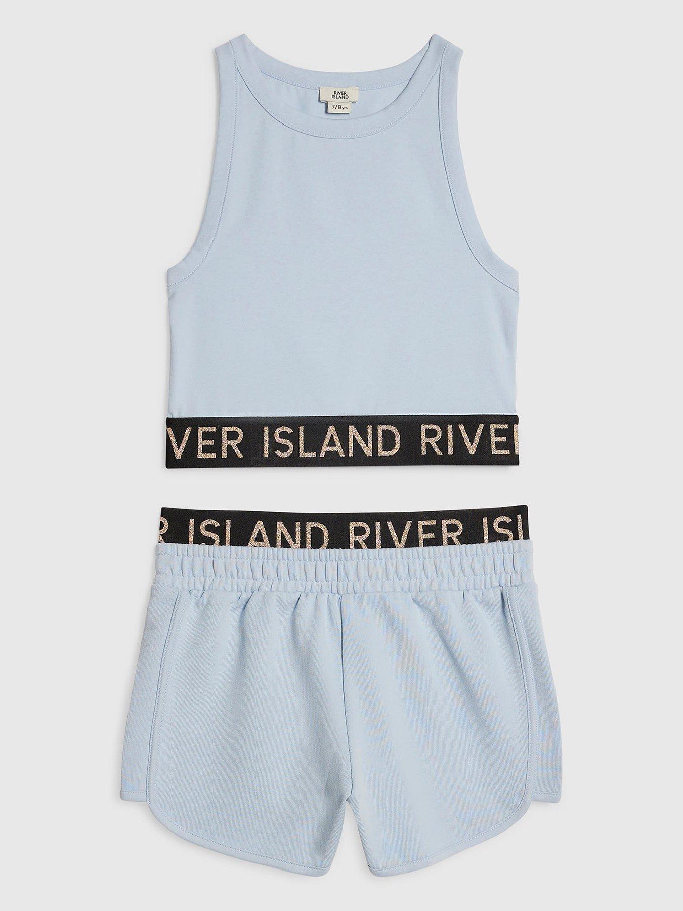 River Island Older Girls Tank Top And Shorts Set - Blue