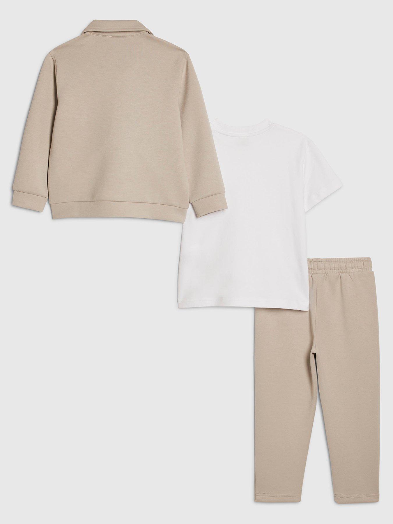 Image 2 of 5 of River Island Mini Boys 3 Piece Jacket Set - Beige
