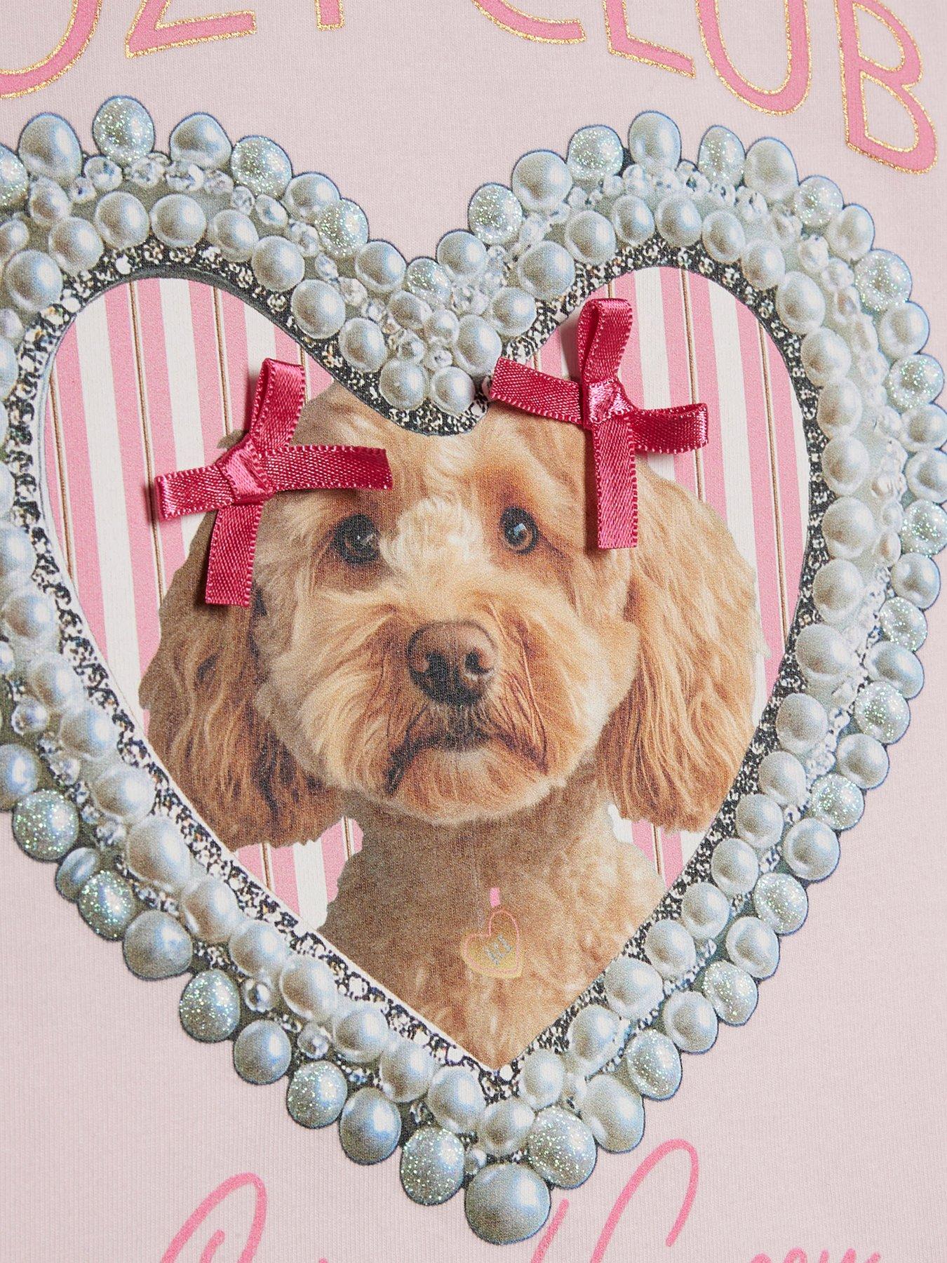 Image 4 of 4 of River Island Older Girls Puppy Pyjamas Set - Pink