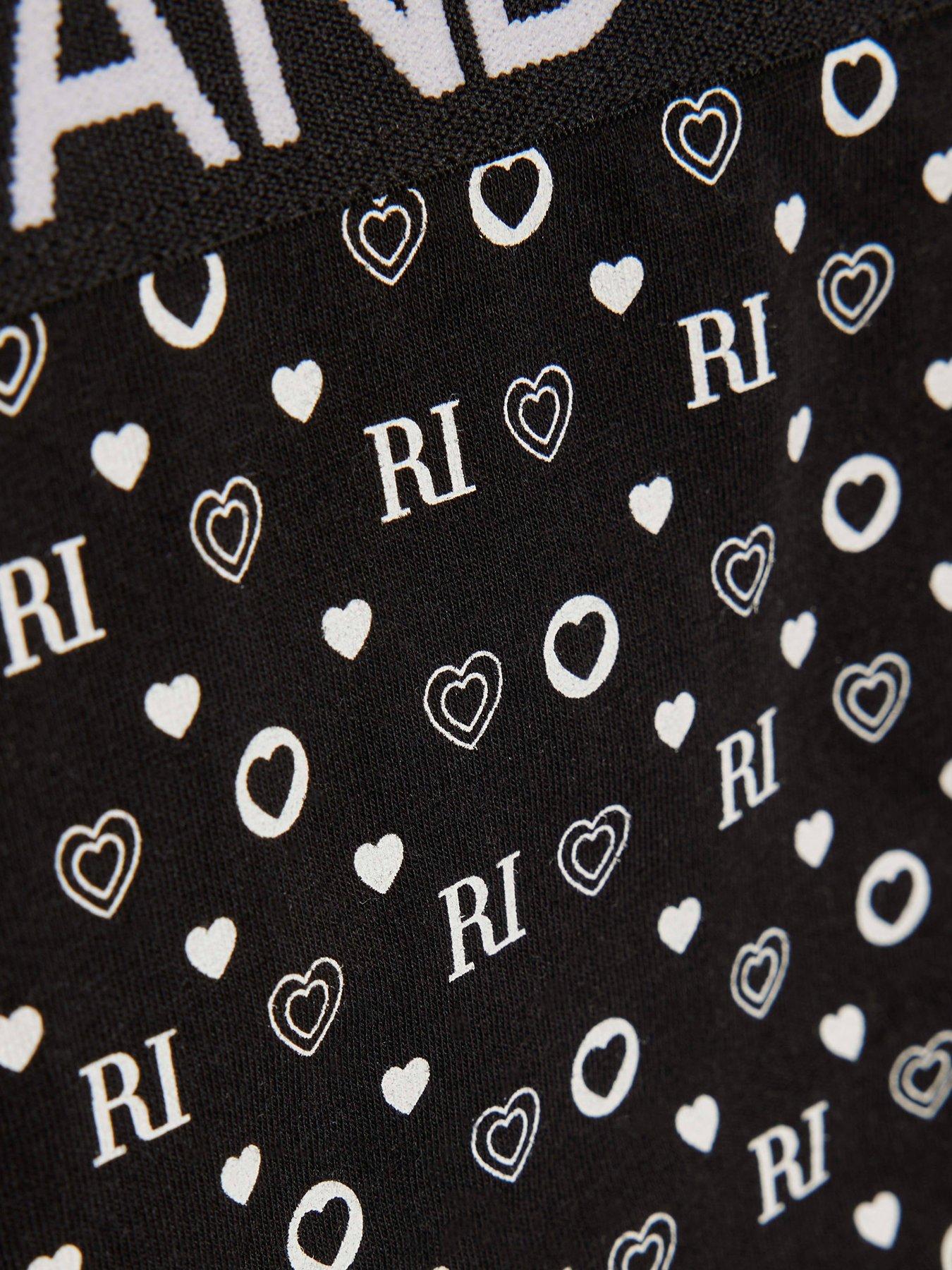 Image 3 of 3 of River Island Older Girls Ri Monogram 5 Pack Briefs - Black