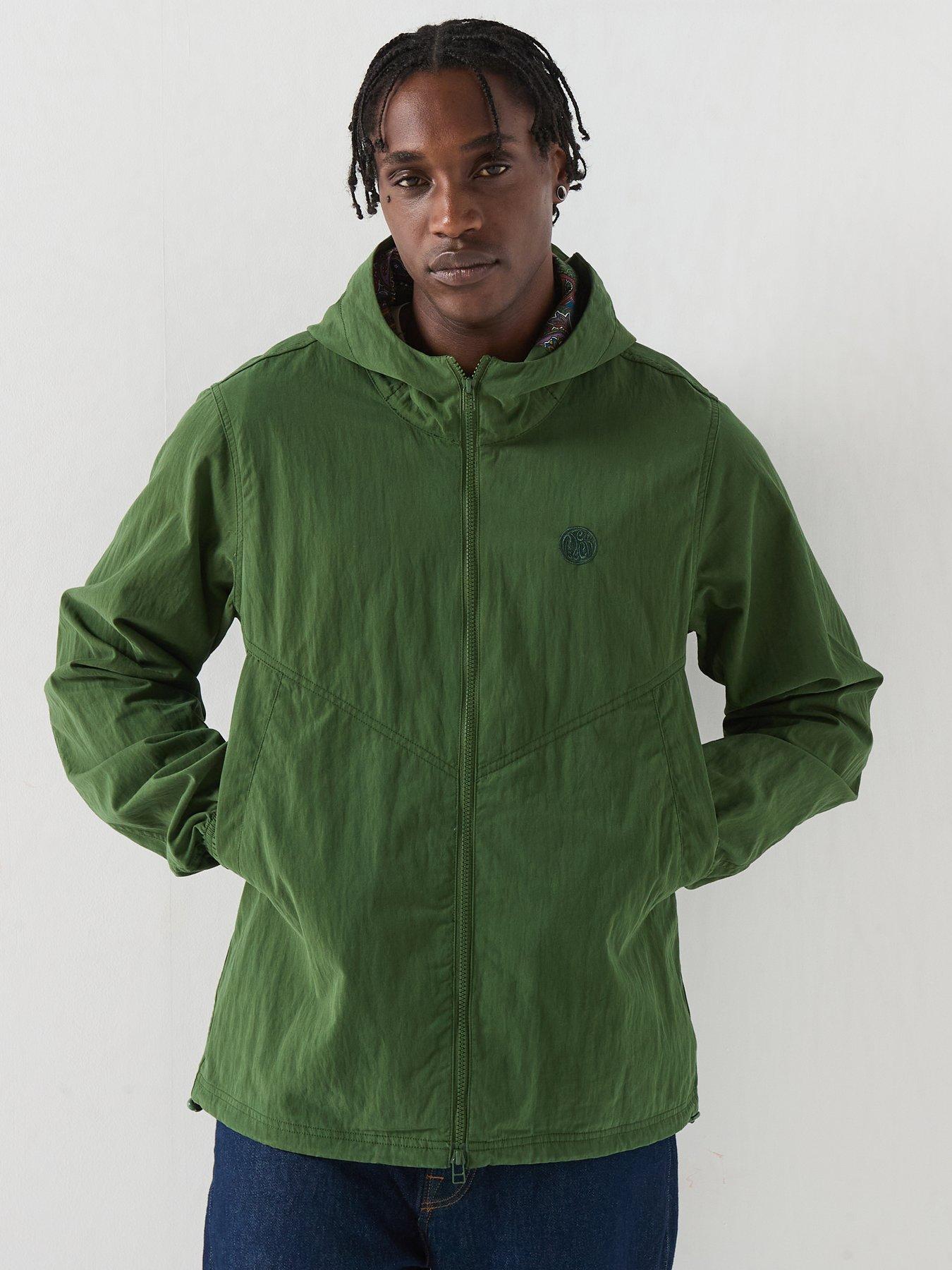 Pretty Green Feltham Festival Hooded Lightweight Jacket - Khaki