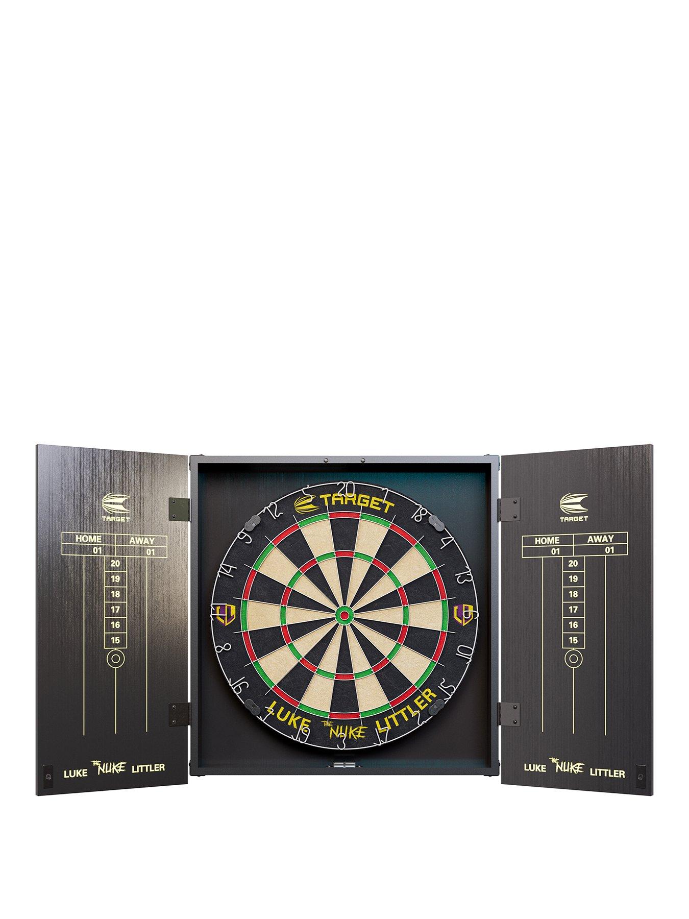 target-luke-littler-dartboard-and-cabinet-set-plus-darts