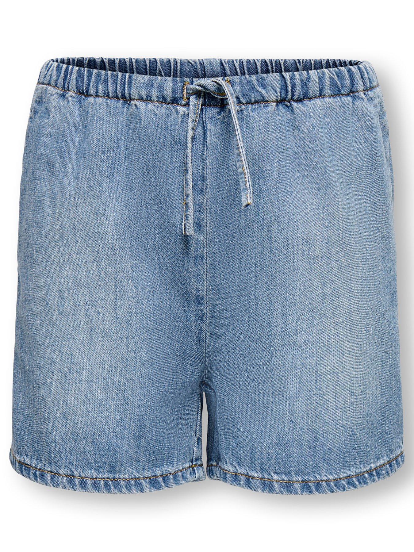 Only Kids Girls Pull On Denim Shorts - Blue