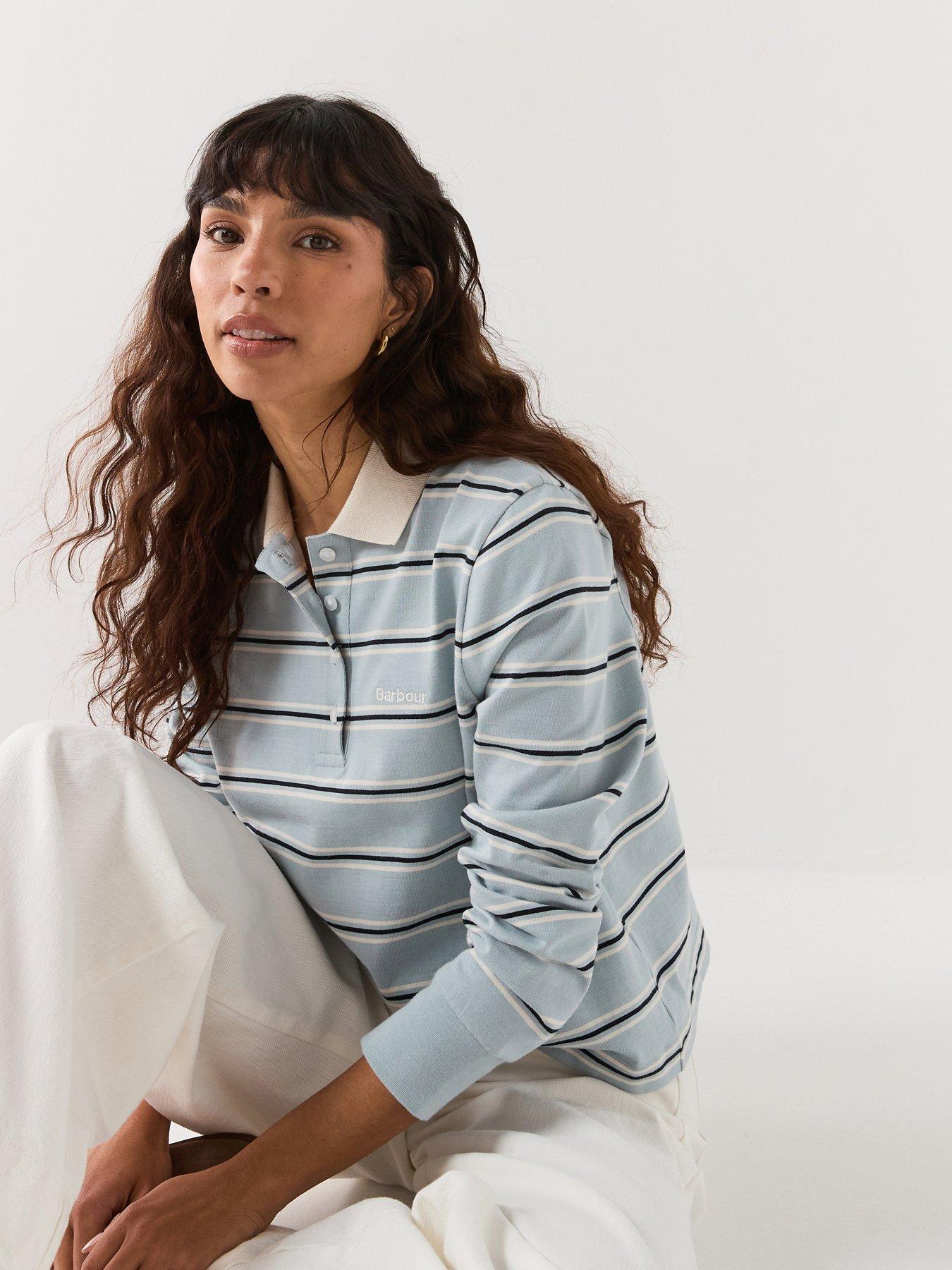 Barbour Ashwell Long Sleeve Polo Top - Blue