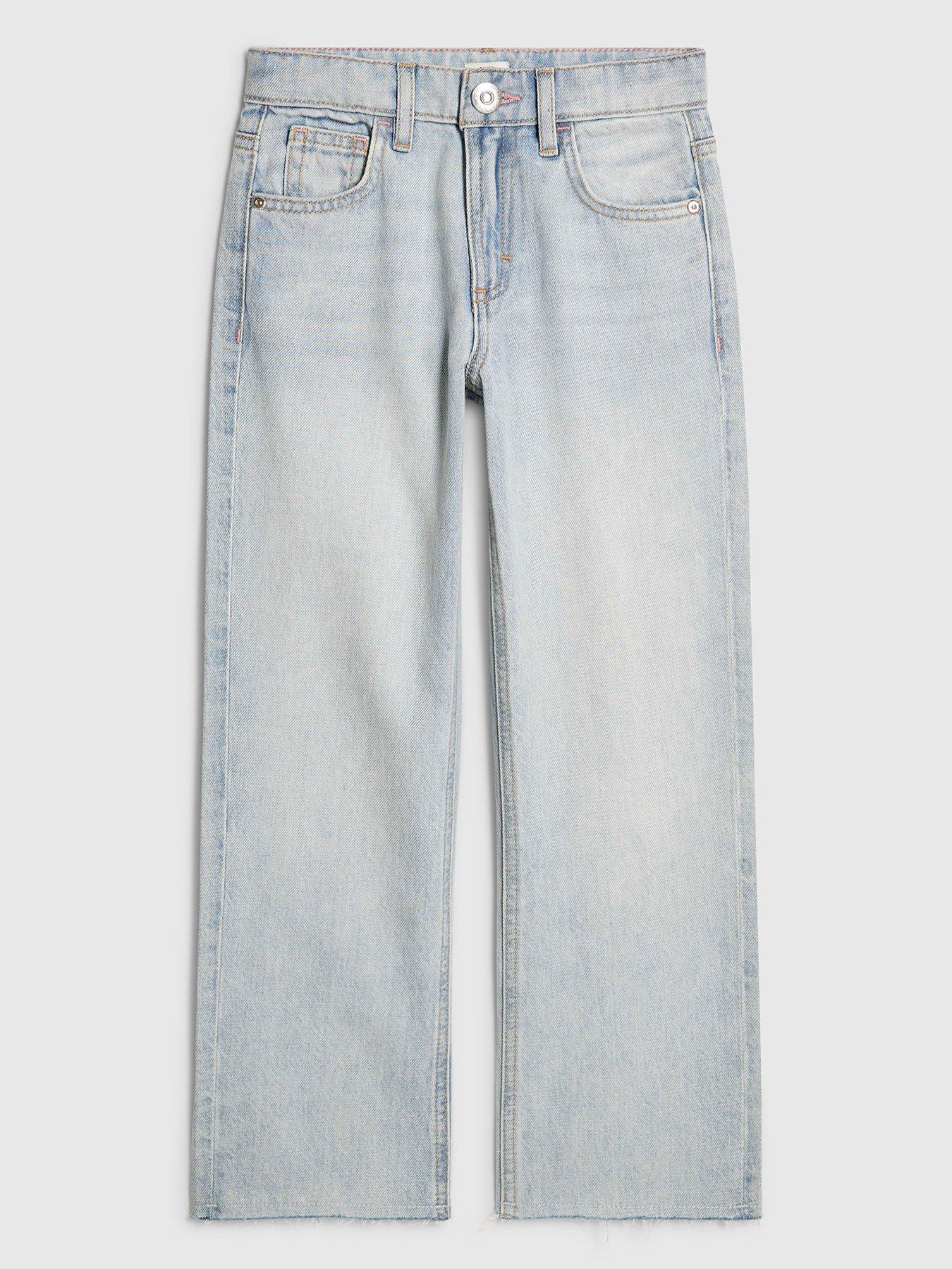 Image 1 of 4 of River Island Older Girls Straight Jeans - Blue