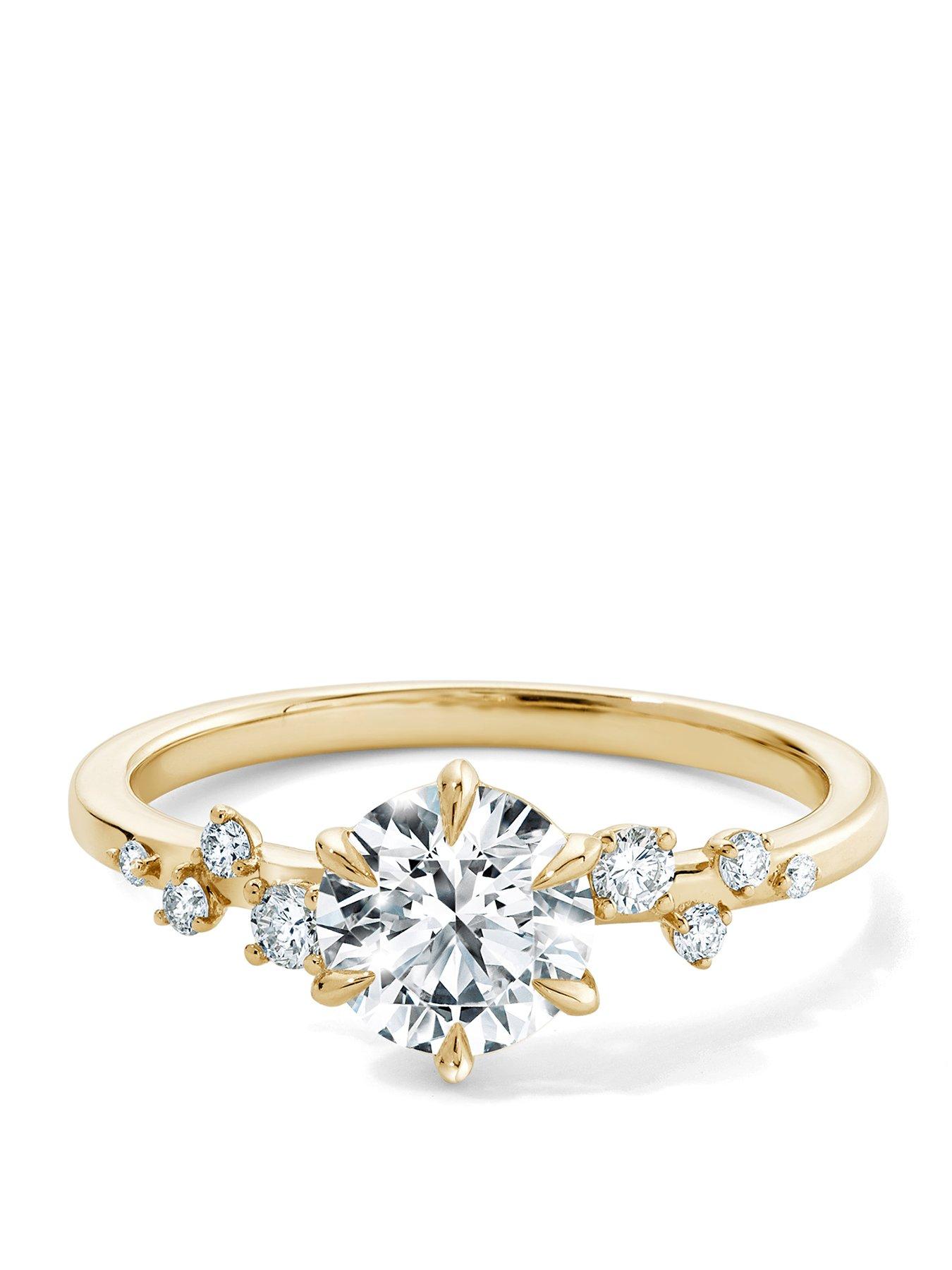 Created Brilliance Luna 9ct Yellow Gold 1.13ct tw. Lab Grown Diamond Scatter Engagement Ring