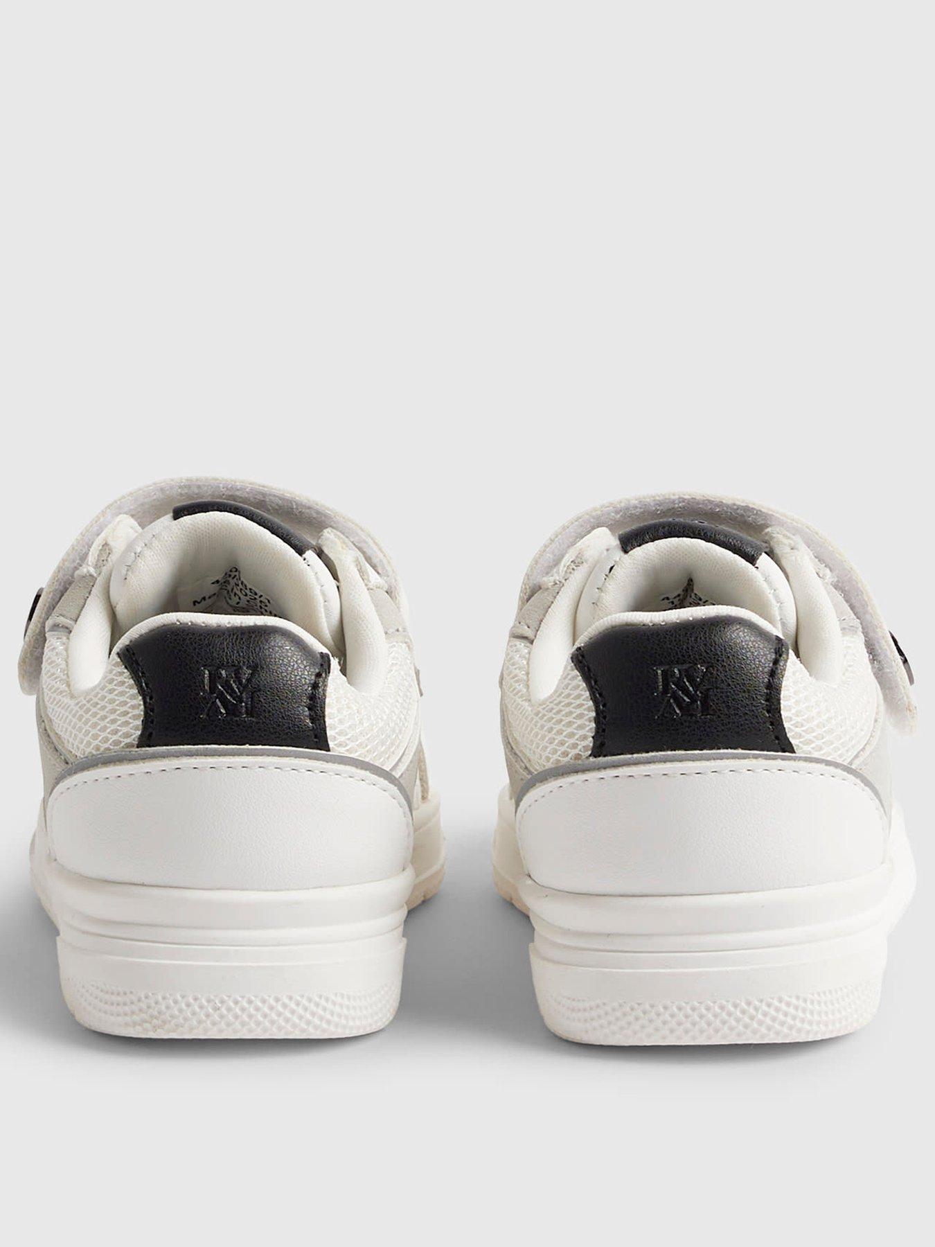  image of river-island-mini-boys-ri-embossed-strap-trainers-white