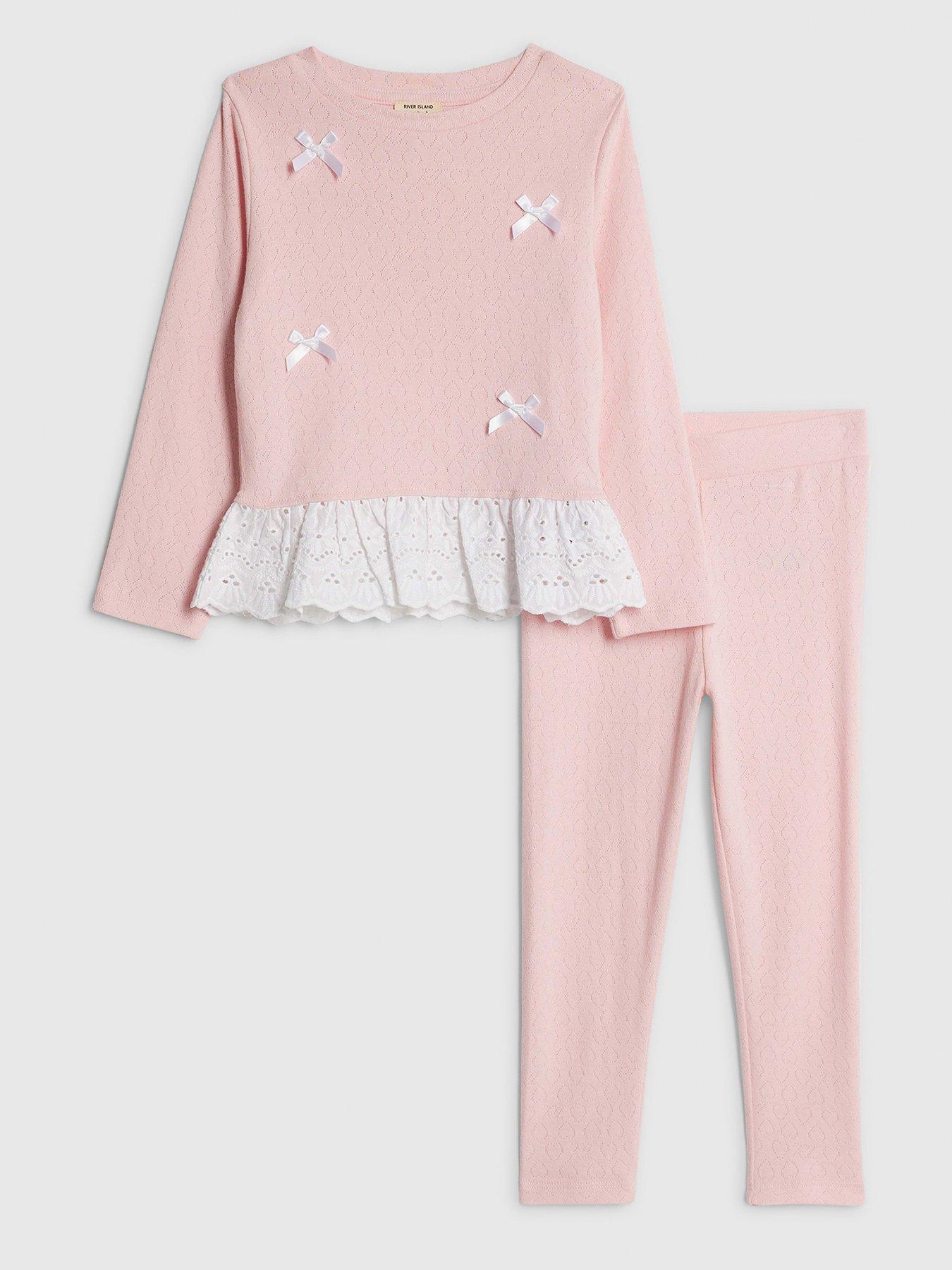 river-island-mini-girls-pointelle-3d-bow-top-set-pink