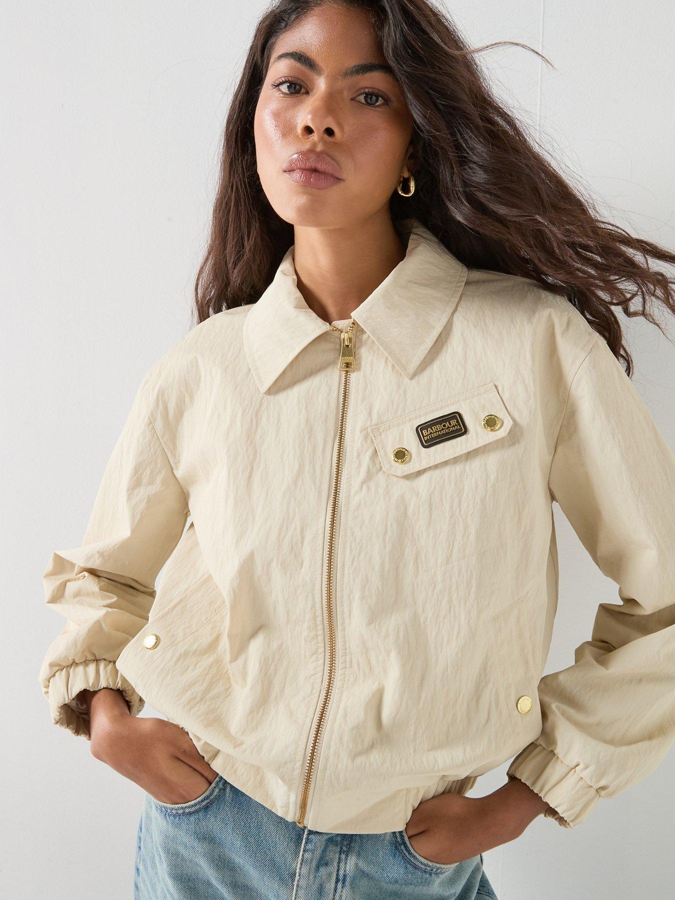 Barbour International BIntl Draycott Harrington Showerproof Jacket - White
