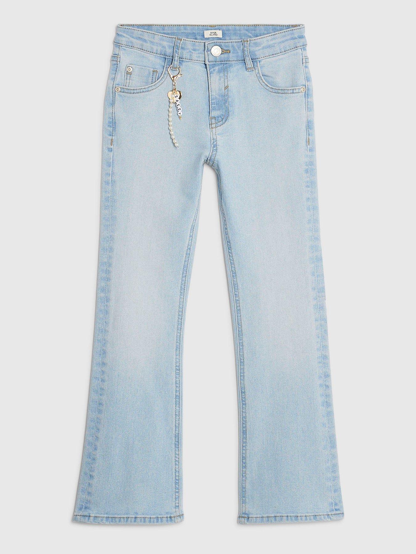 river-island-older-girls-sassy-keychain-flared-jeans-blue