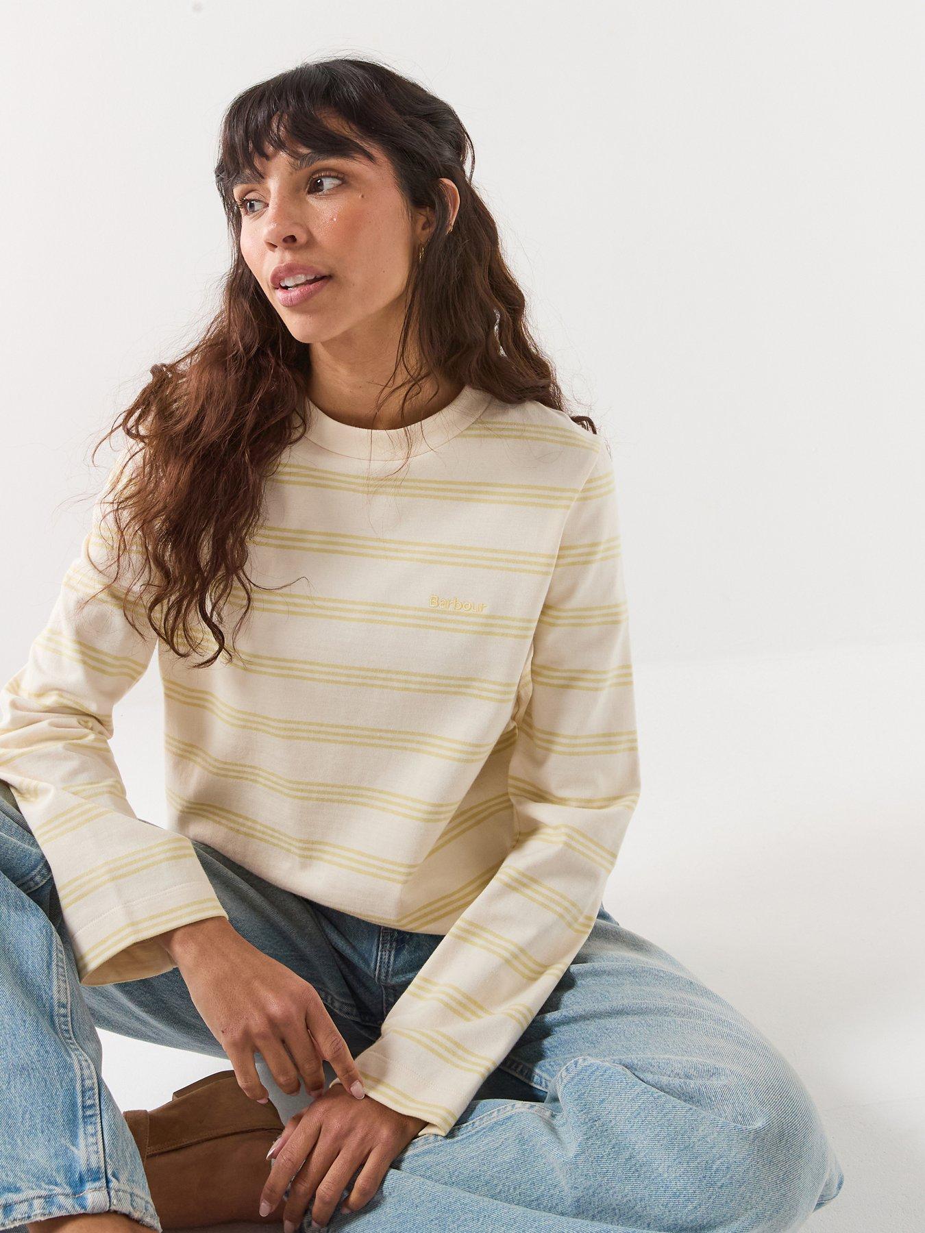 Barbour Dartmoor Striped Top - Ecru/Citrus