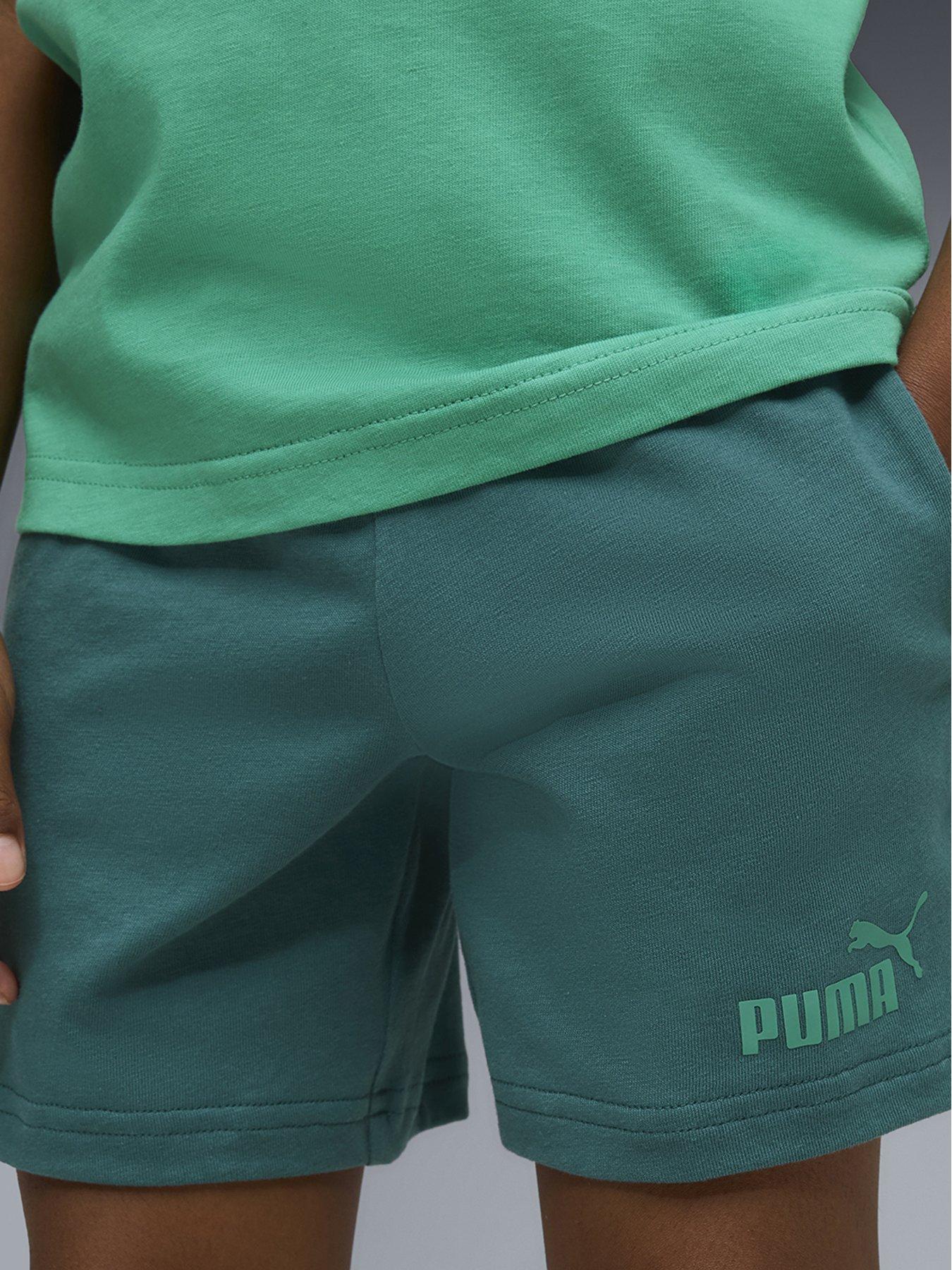 Image 4 of 4 of Puma Boys Logo Tee And Shorts Set - Vibrant Green