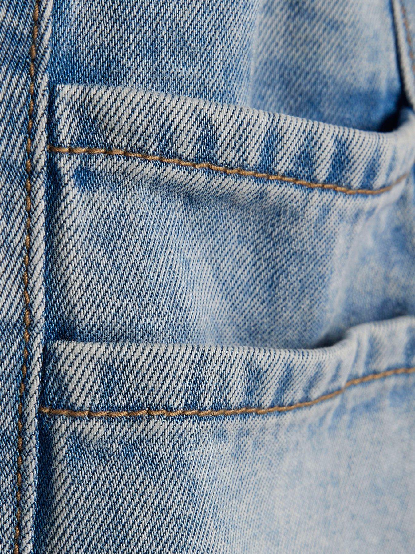 Image 4 of 6 of River Island Older Girls Denim Pyjama Style Shorts - Blue