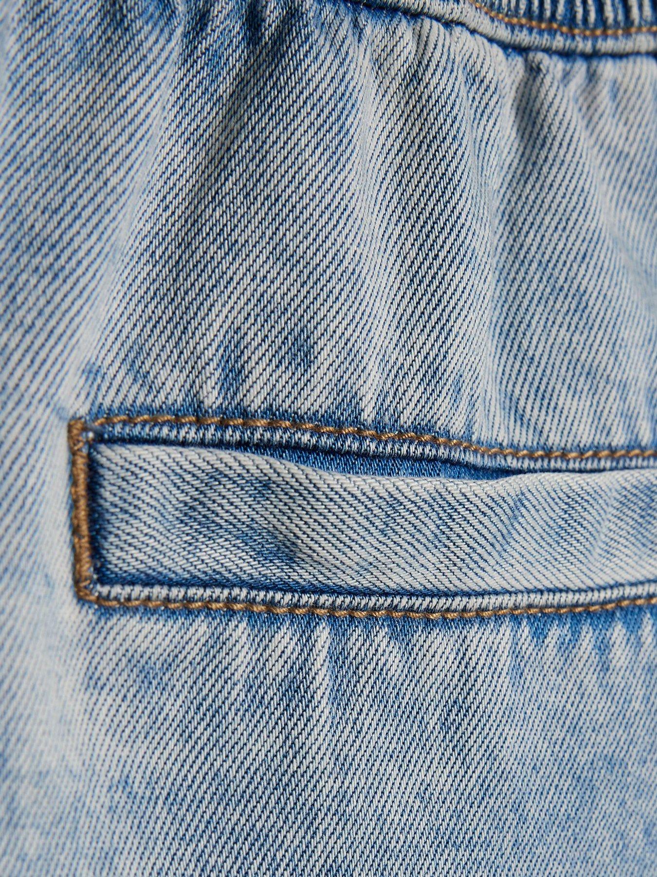 Image 5 of 6 of River Island Older Girls Denim Pyjama Style Shorts - Blue