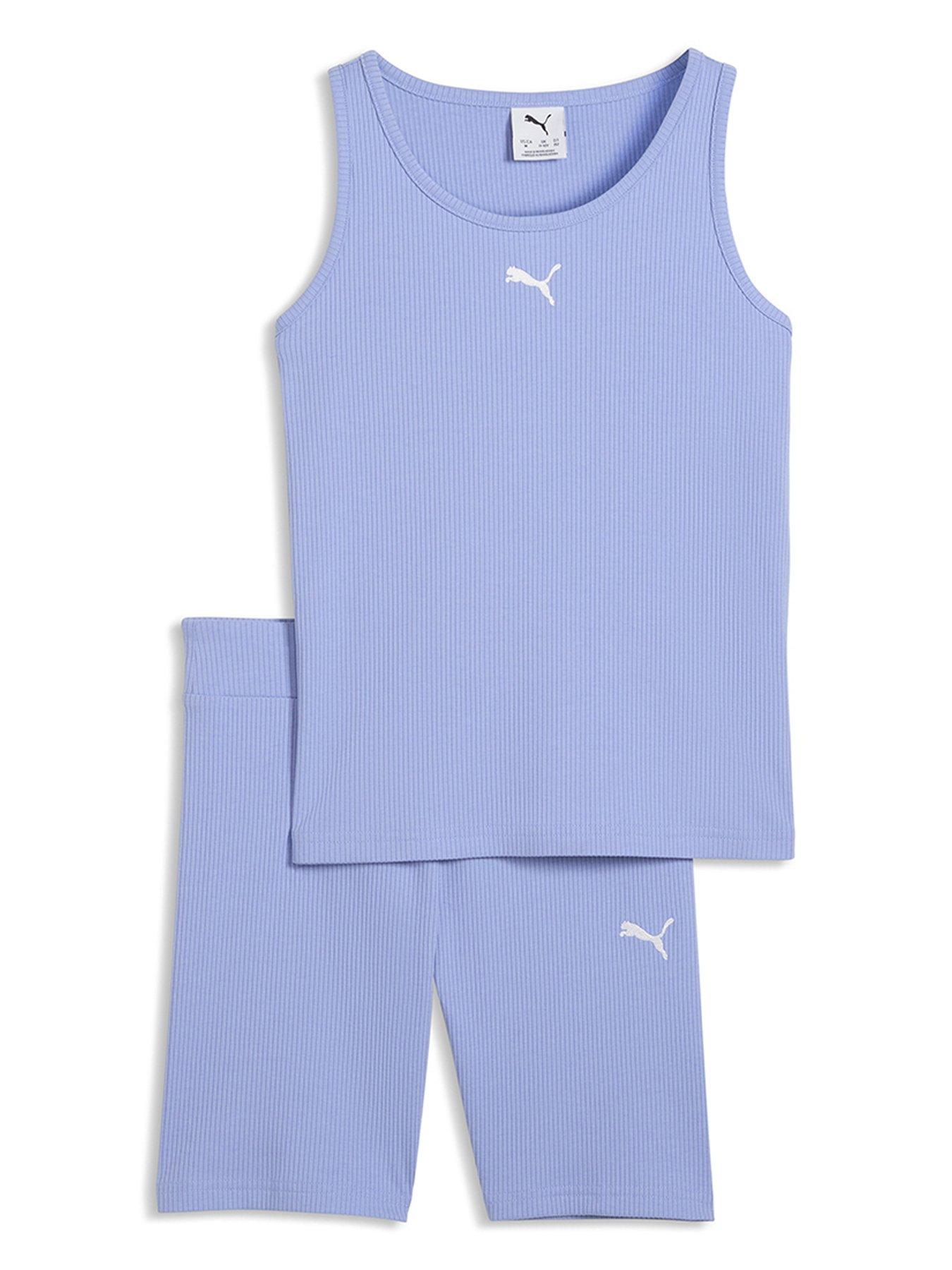 Puma Girls Logo T-Shirt And Shorts Set - Intense Lavender