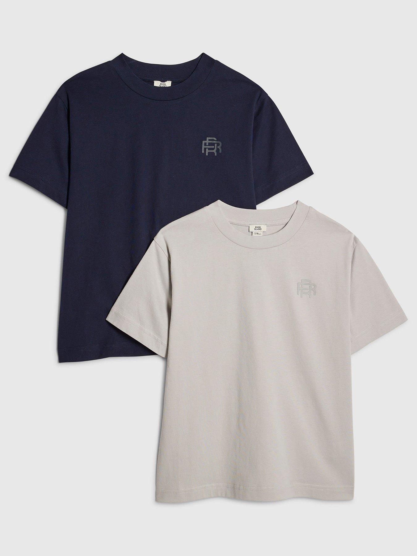 Image 1 of 4 of River Island Older Boys 2 Pack Essentials T-Shirts - Multi