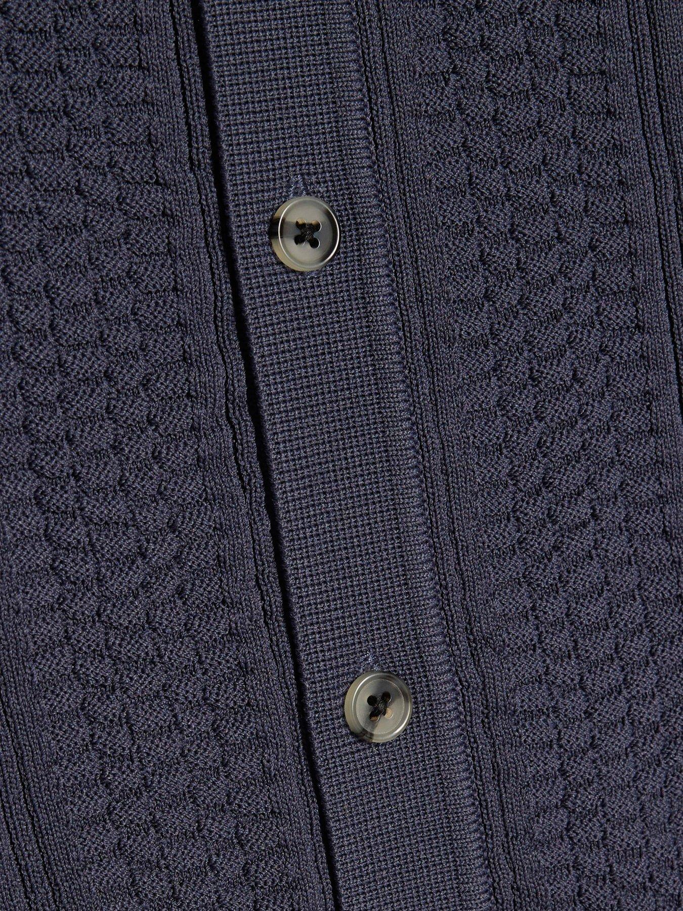 Image 3 of 4 of River Island Older Boys Slinky Knit Shirt - Navy