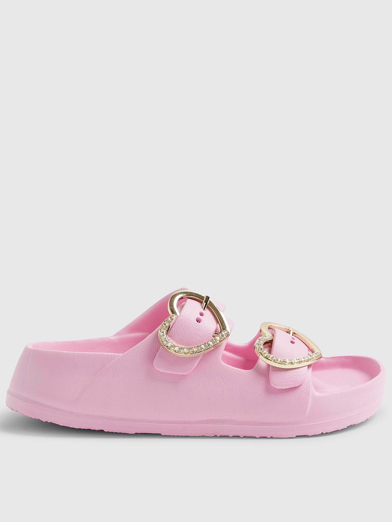 river-island-older-girls-heart-buckle-moulded-sliders-pink