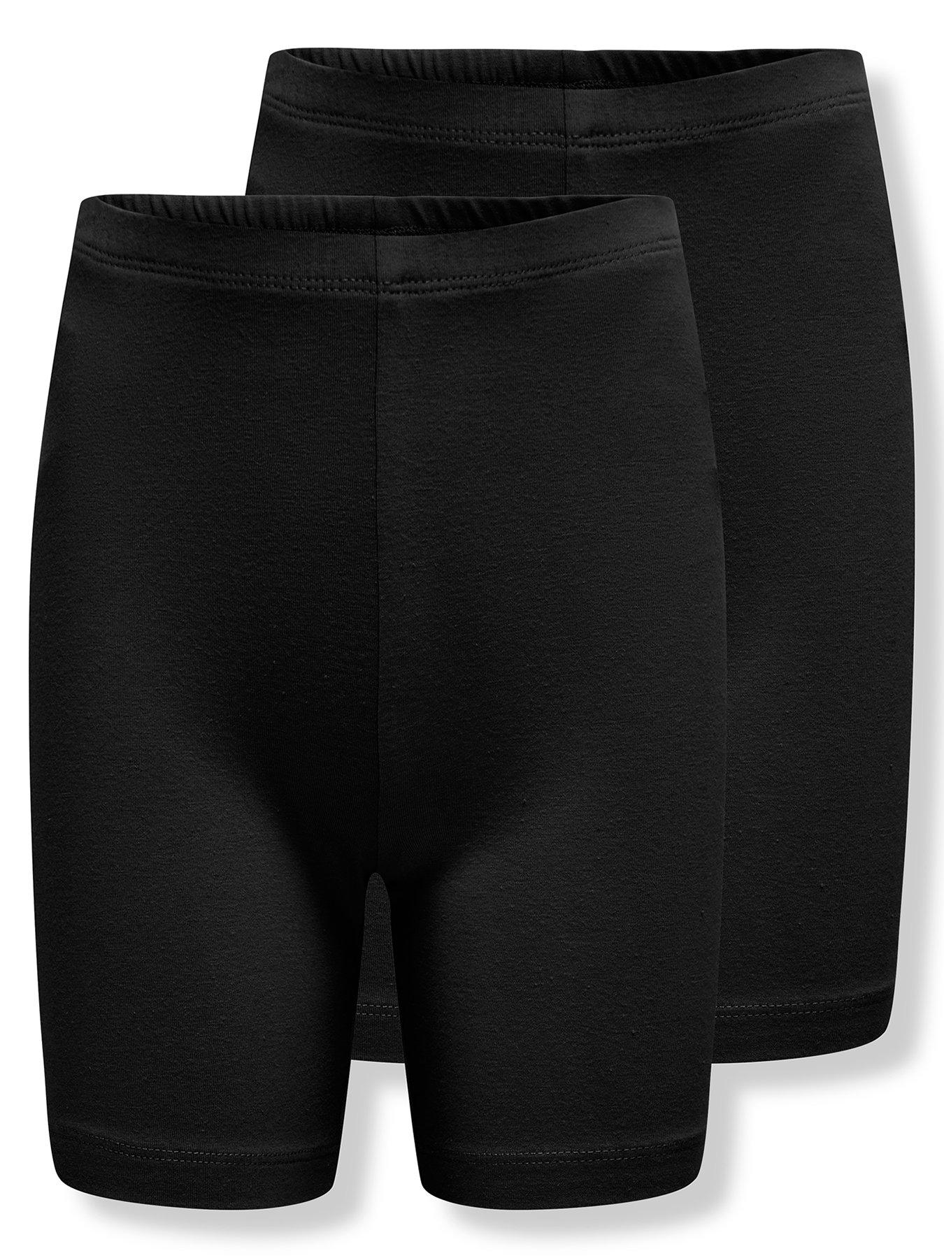 Only Kids Girls 2 Pack Cycling Shorts - Black