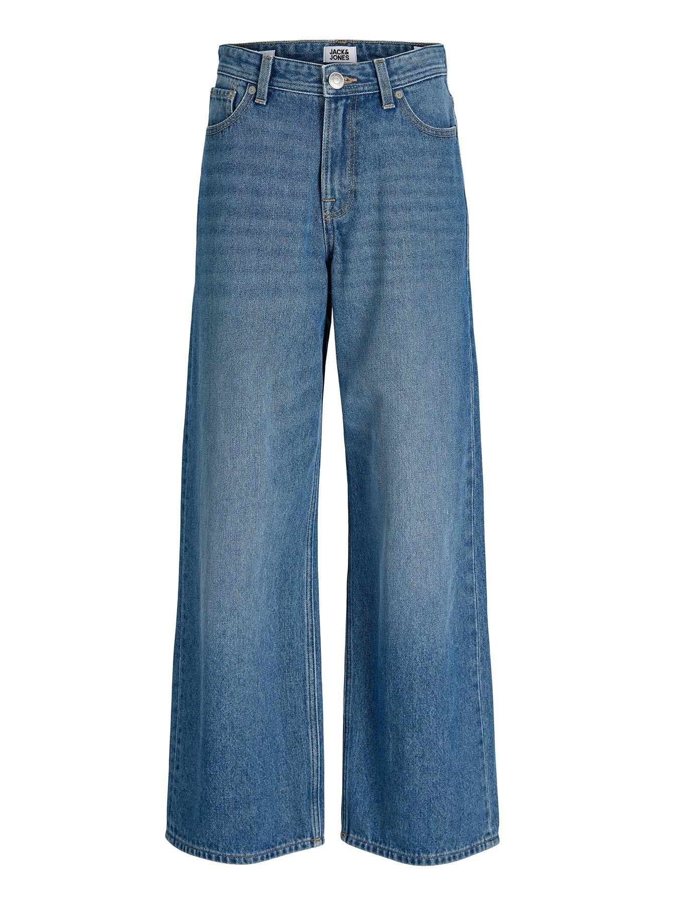 Jack & Jones Junior Boys Dave Original 200 Wide Leg Jeans - Blue Denim