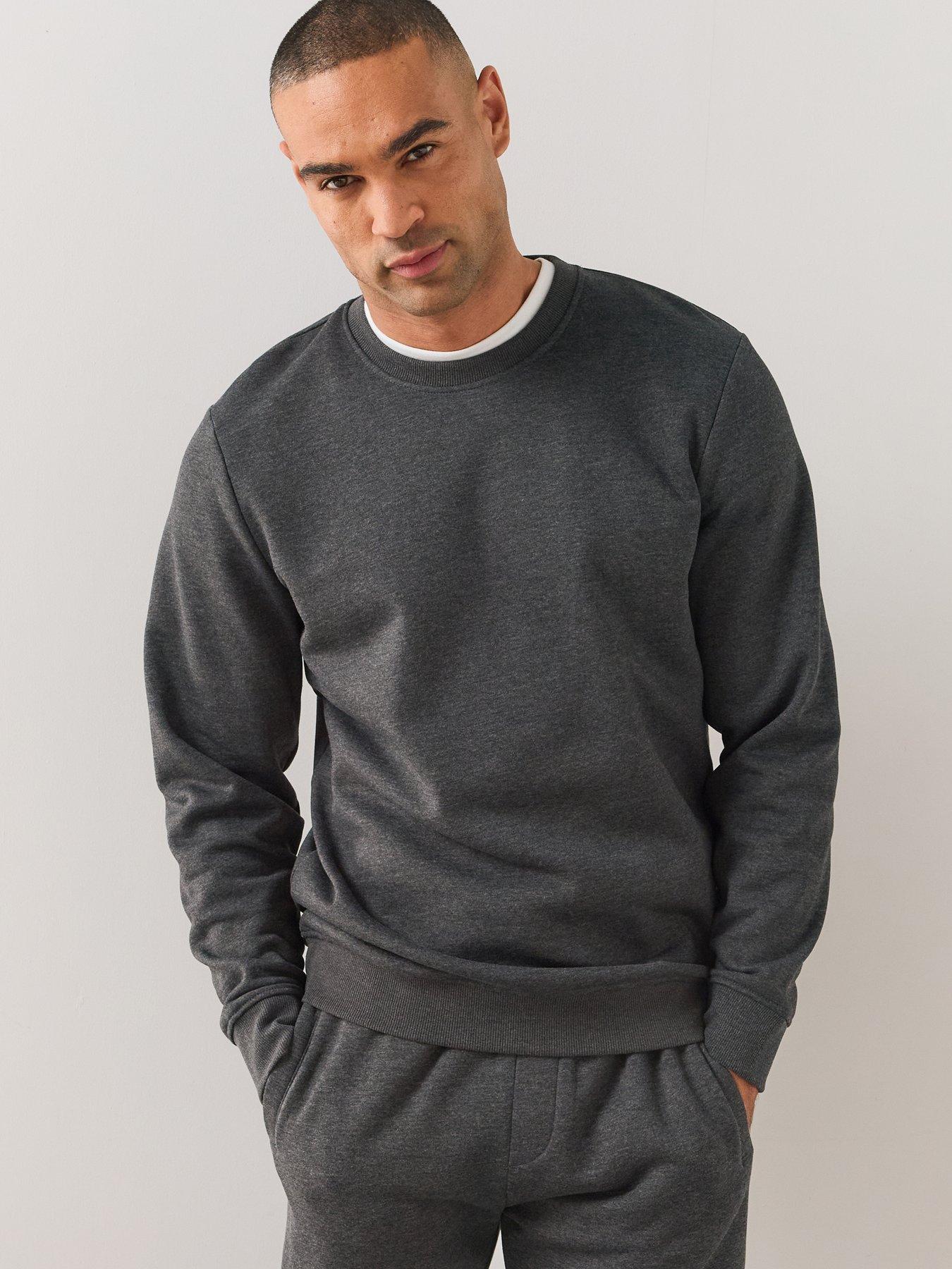 Image 1 of 7 of The Very Collection Mens Essential Crew Neck Sweatshirt - Charcoal