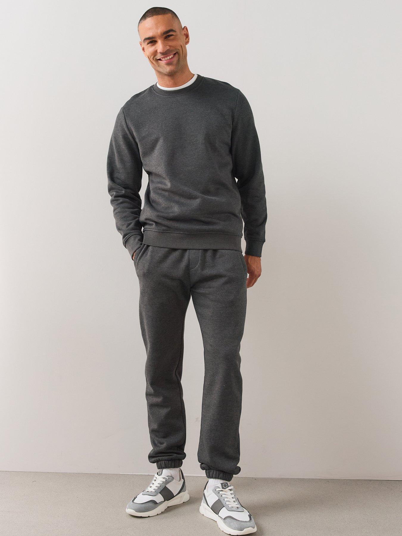 Image 3 of 7 of The Very Collection Mens Essential Crew Neck Sweatshirt - Charcoal