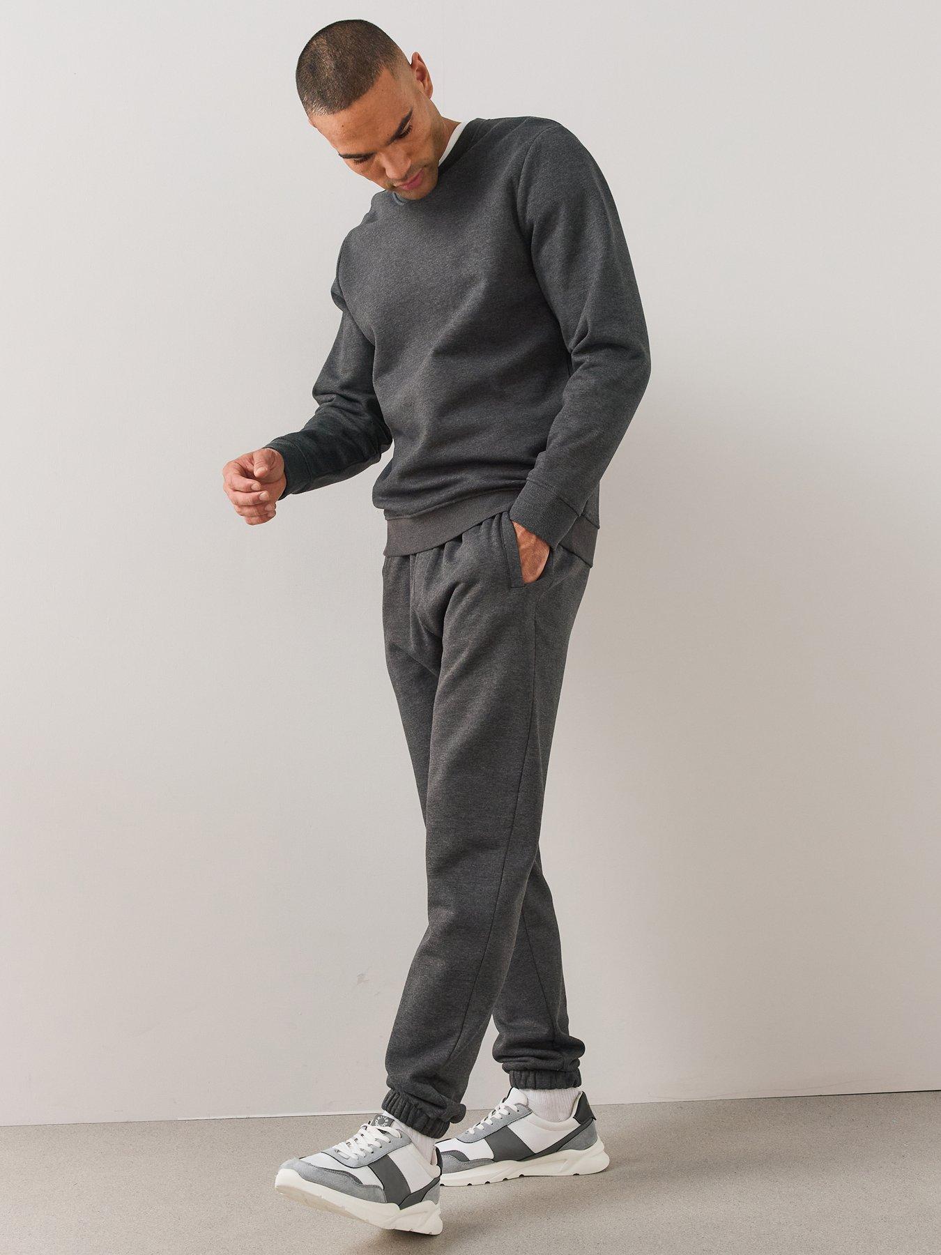 Image 5 of 7 of The Very Collection Mens Essential Crew Neck Sweatshirt - Charcoal
