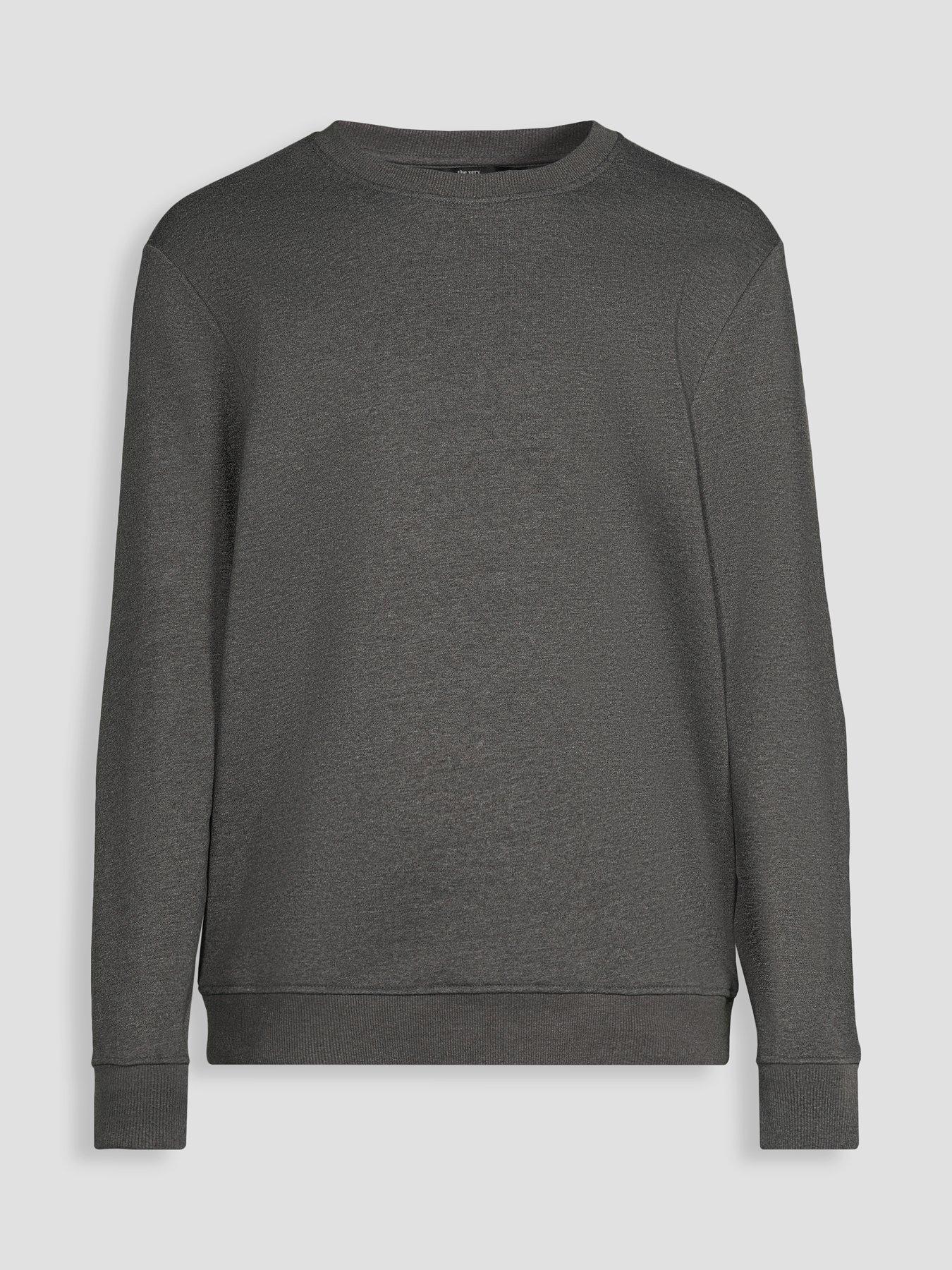 Image 7 of 7 of The Very Collection Mens Essential Crew Neck Sweatshirt - Charcoal