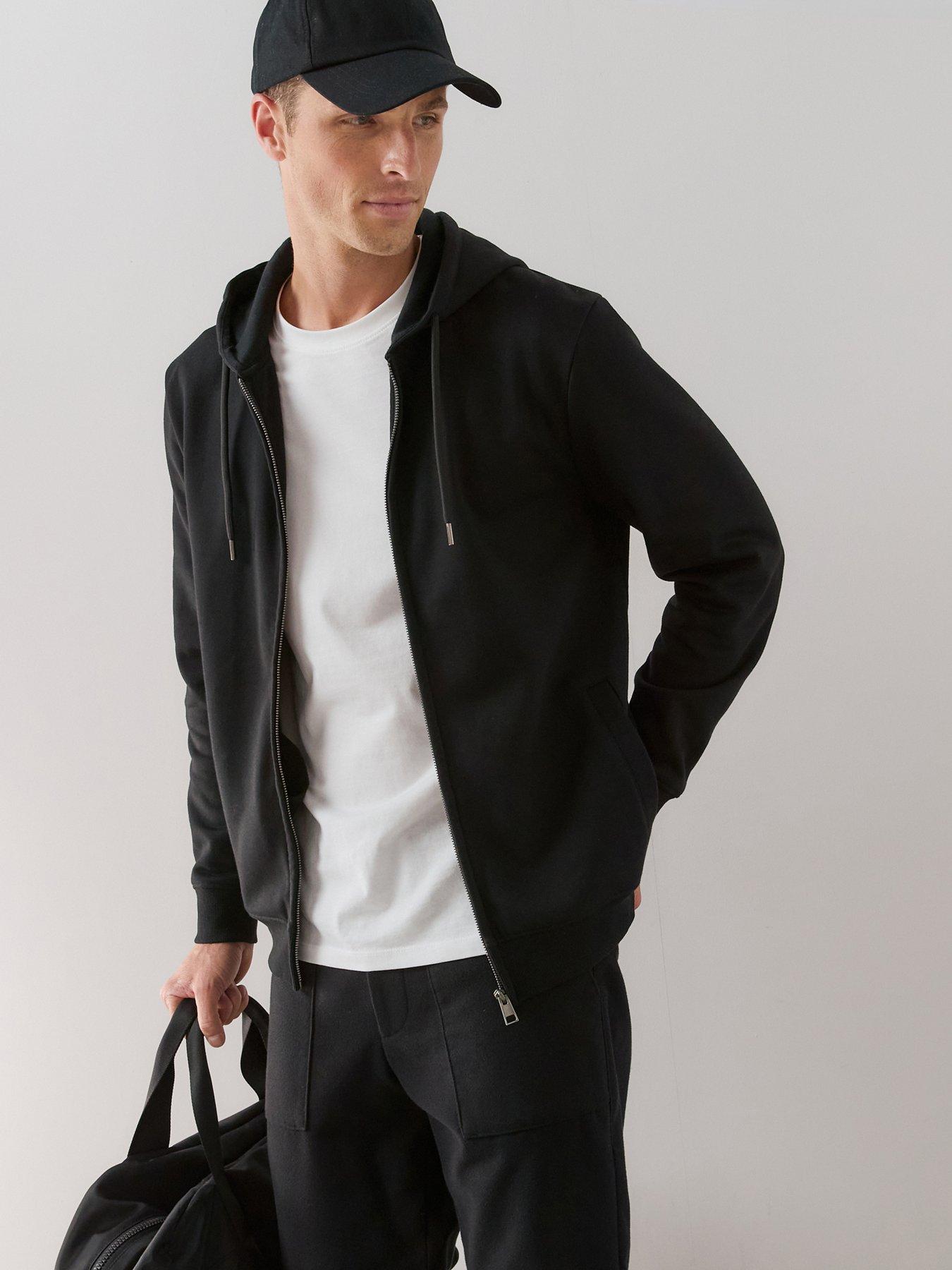 The Very Collection Essential Zip Through Hoodie - Black