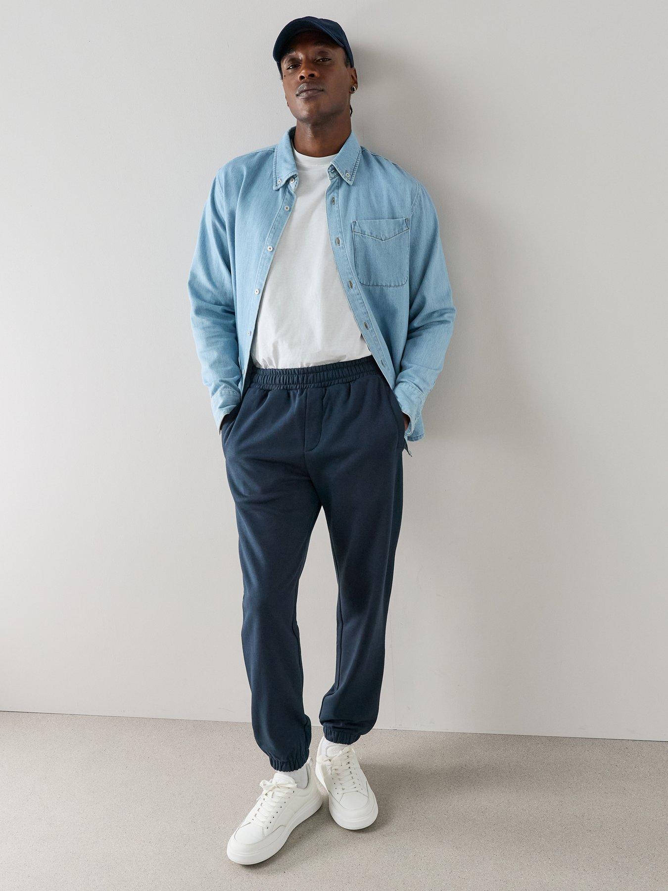 The Very Collection Essential Cuffed Joggers - Navy