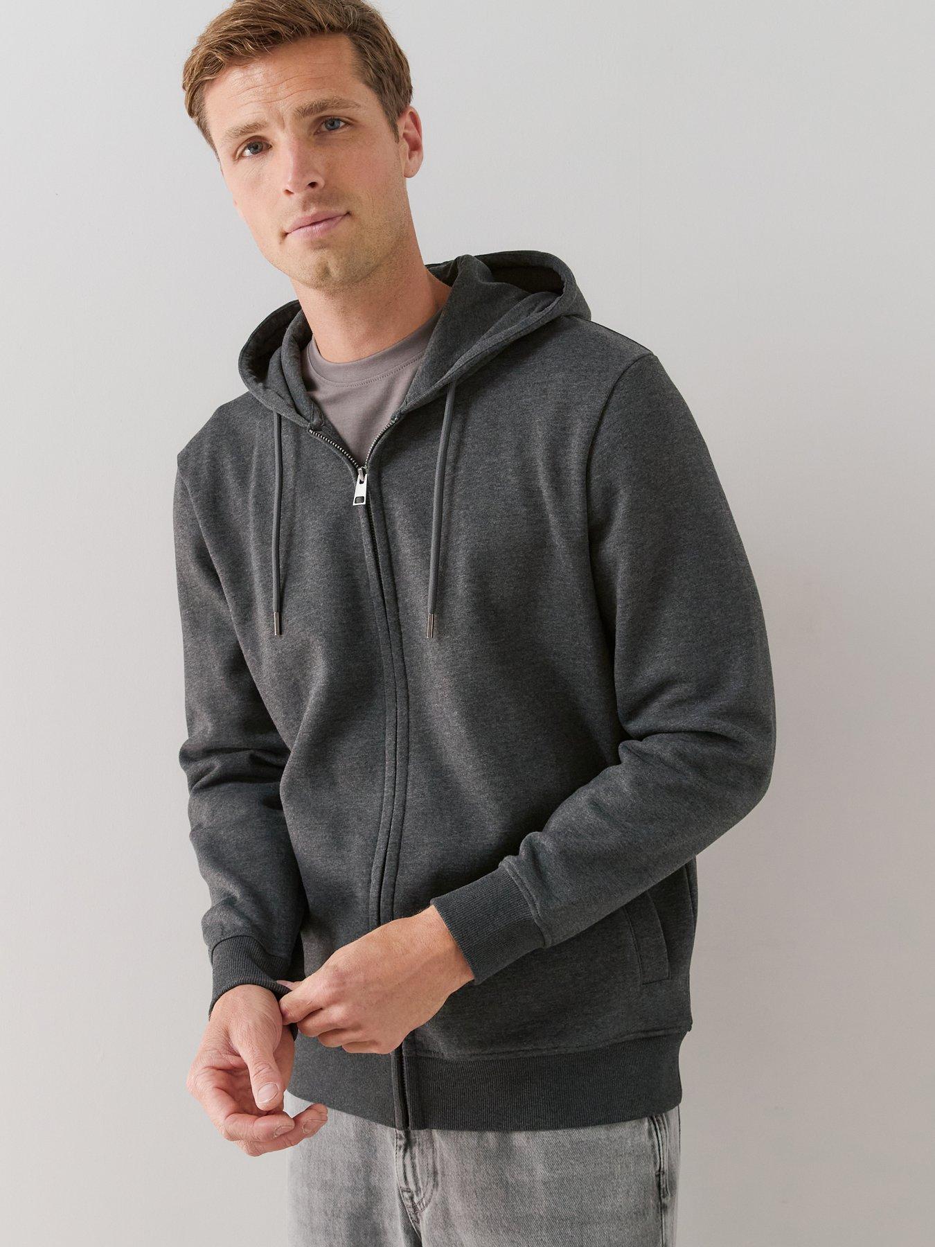 The Very Collection Essential Zip Through Hoodie - Charcoal