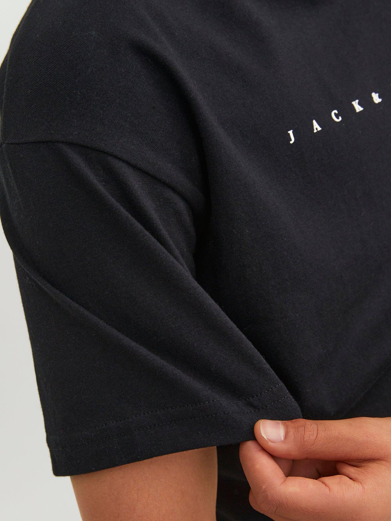 Image 5 of 7 of Jack & Jones Junior Boys Star Short Sleeve Tshirt - Black