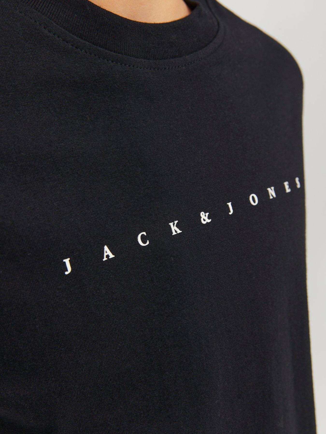 Image 6 of 7 of Jack & Jones Junior Boys Star Short Sleeve Tshirt - Black