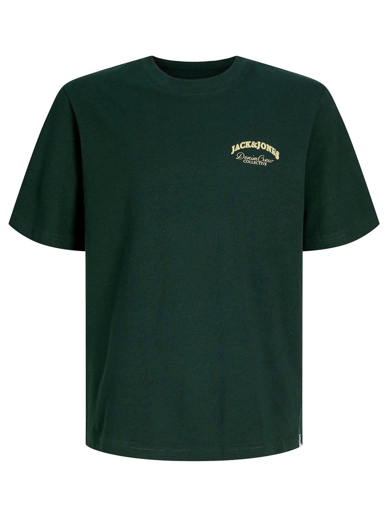 Jack & Jones Junior Boys Back Print Relaxed Short Sleeve Tshirt - Green