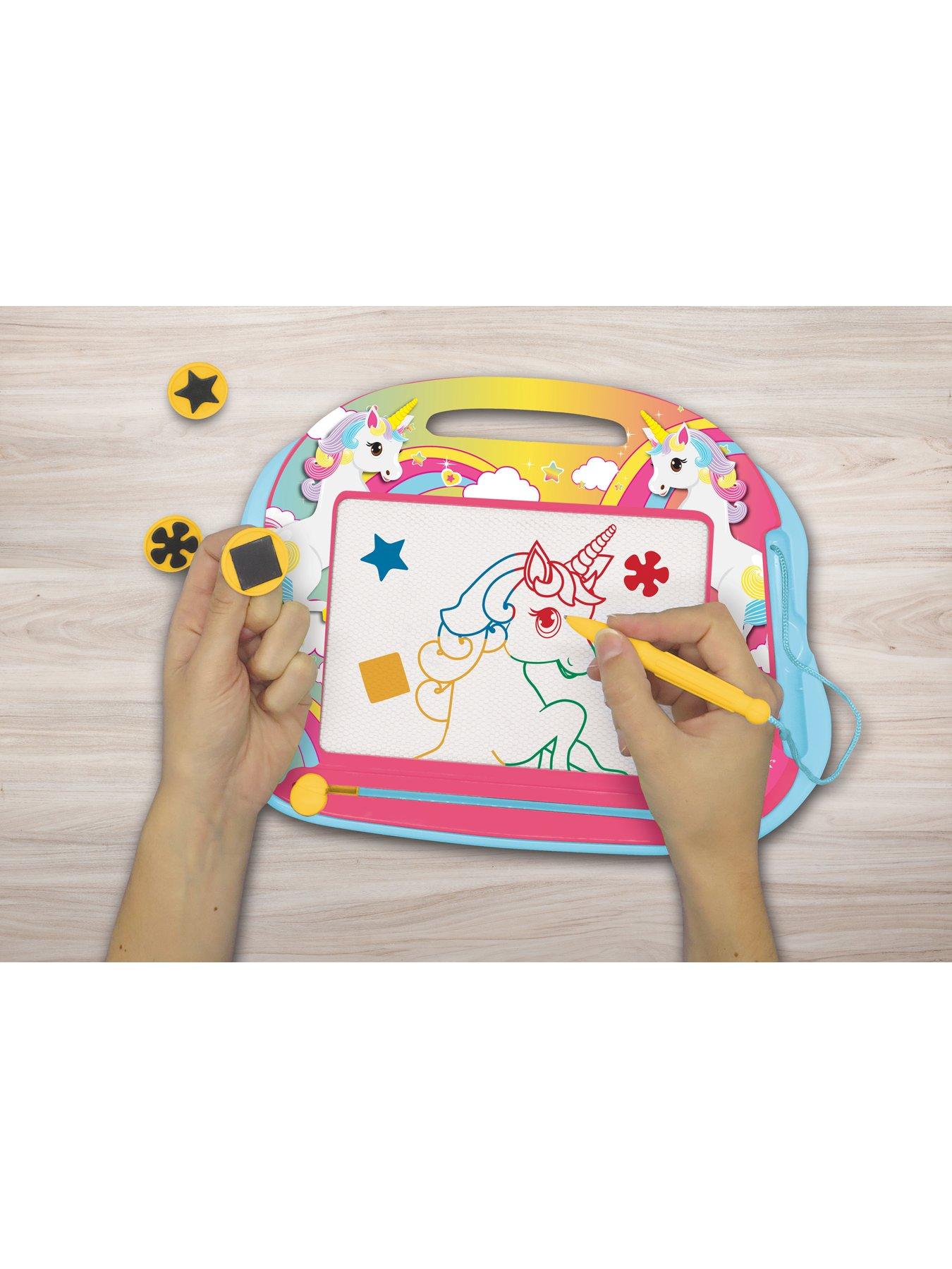 Image 3 of 6 of Lexibook Unicorn Magnetic Multicolor Drawing Board with accessories A5 Format