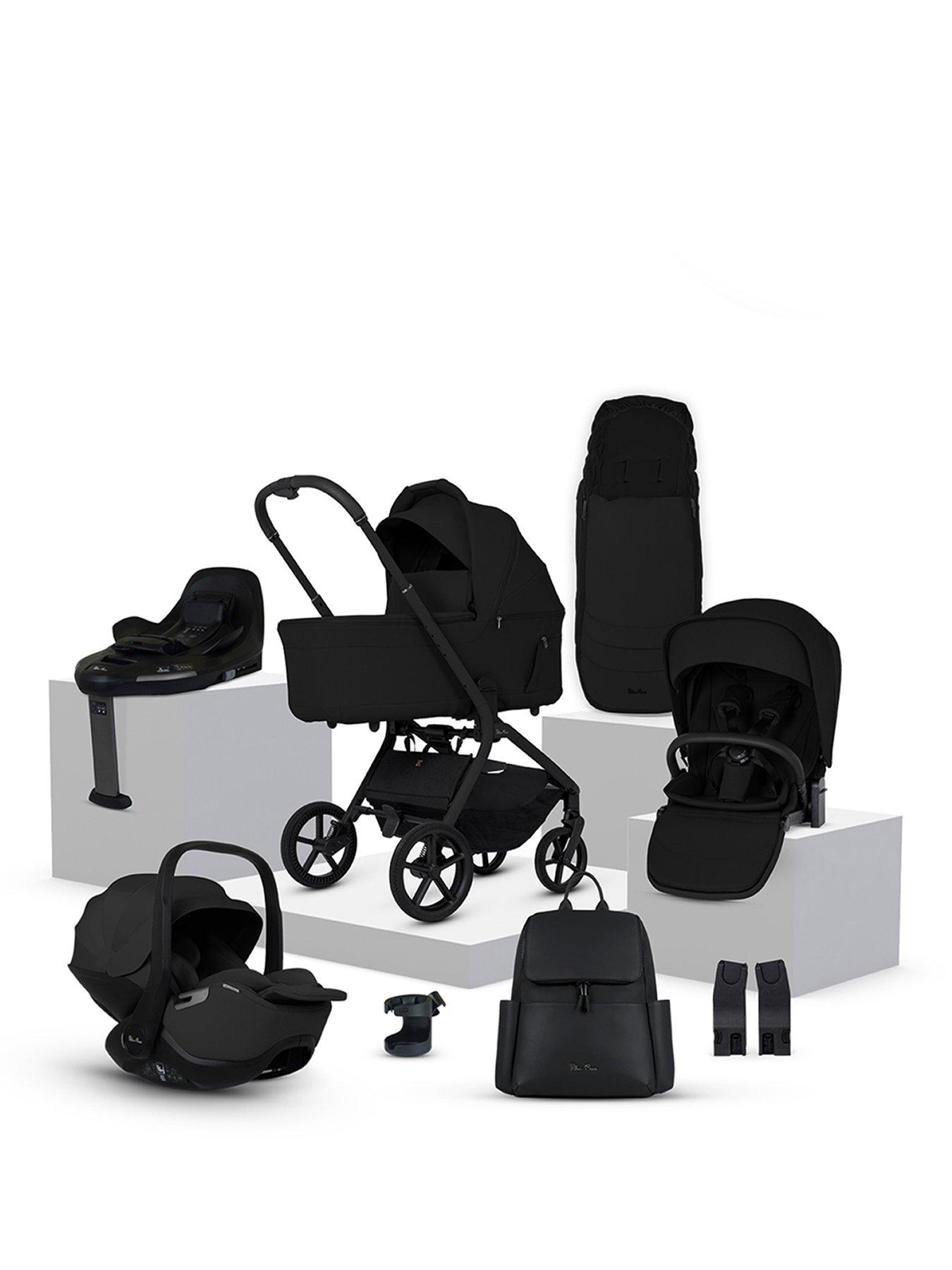 front image of silver-cross-breez-infant-carrier-bundle-onyx