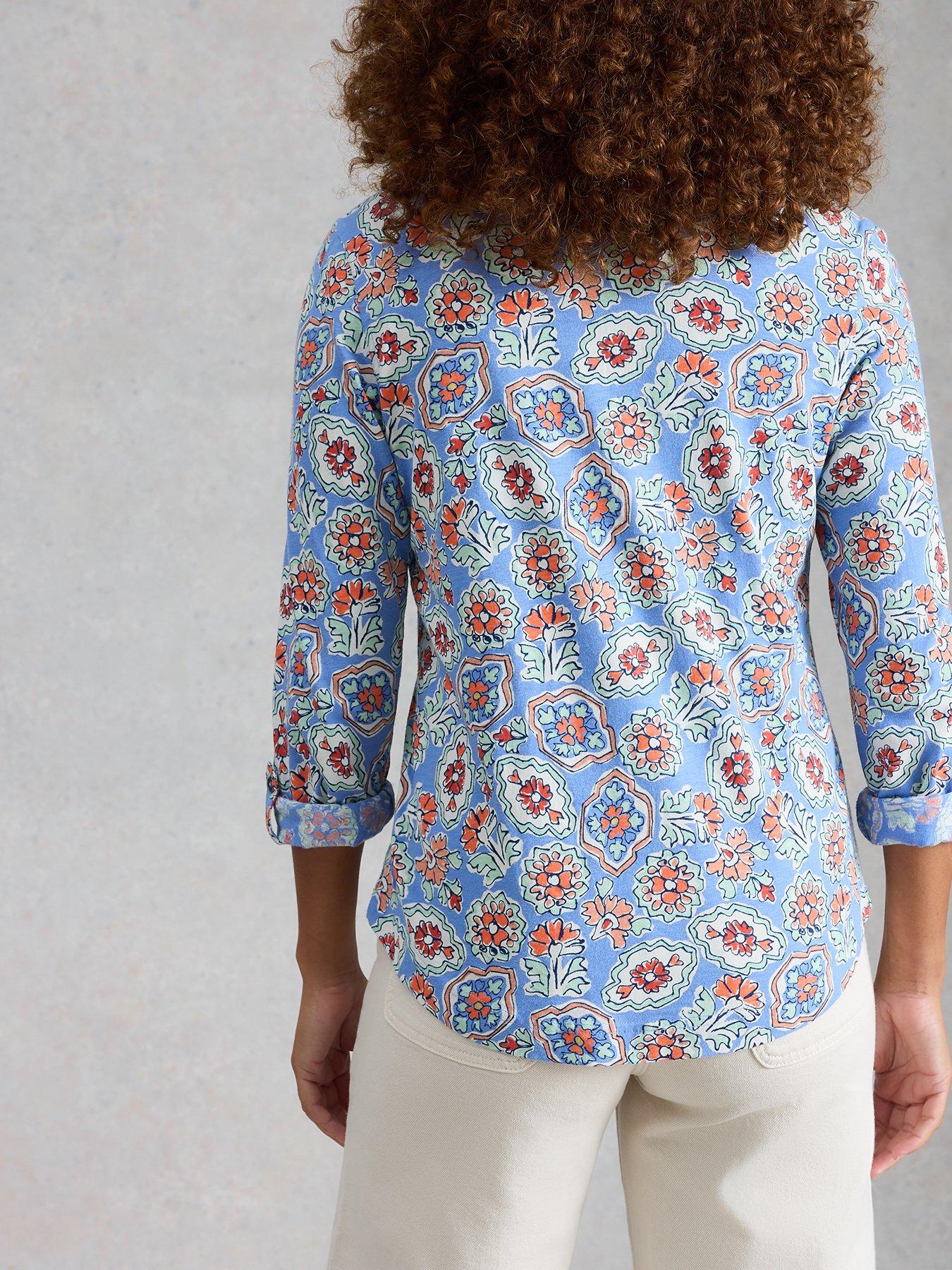 Image 2 of 6 of White Stuff Annie Jersey Shirt - Blue