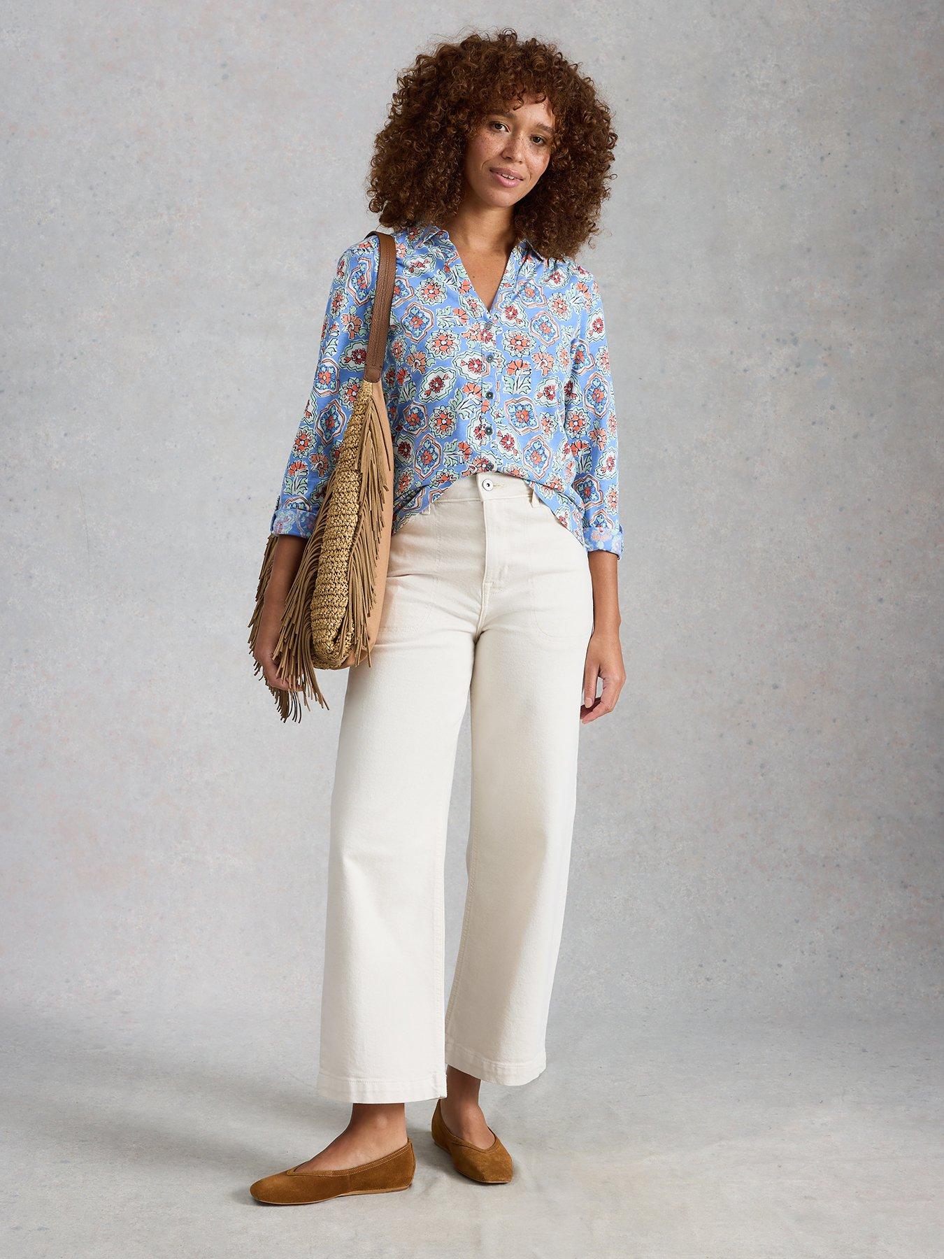 Image 3 of 6 of White Stuff Annie Jersey Shirt - Blue