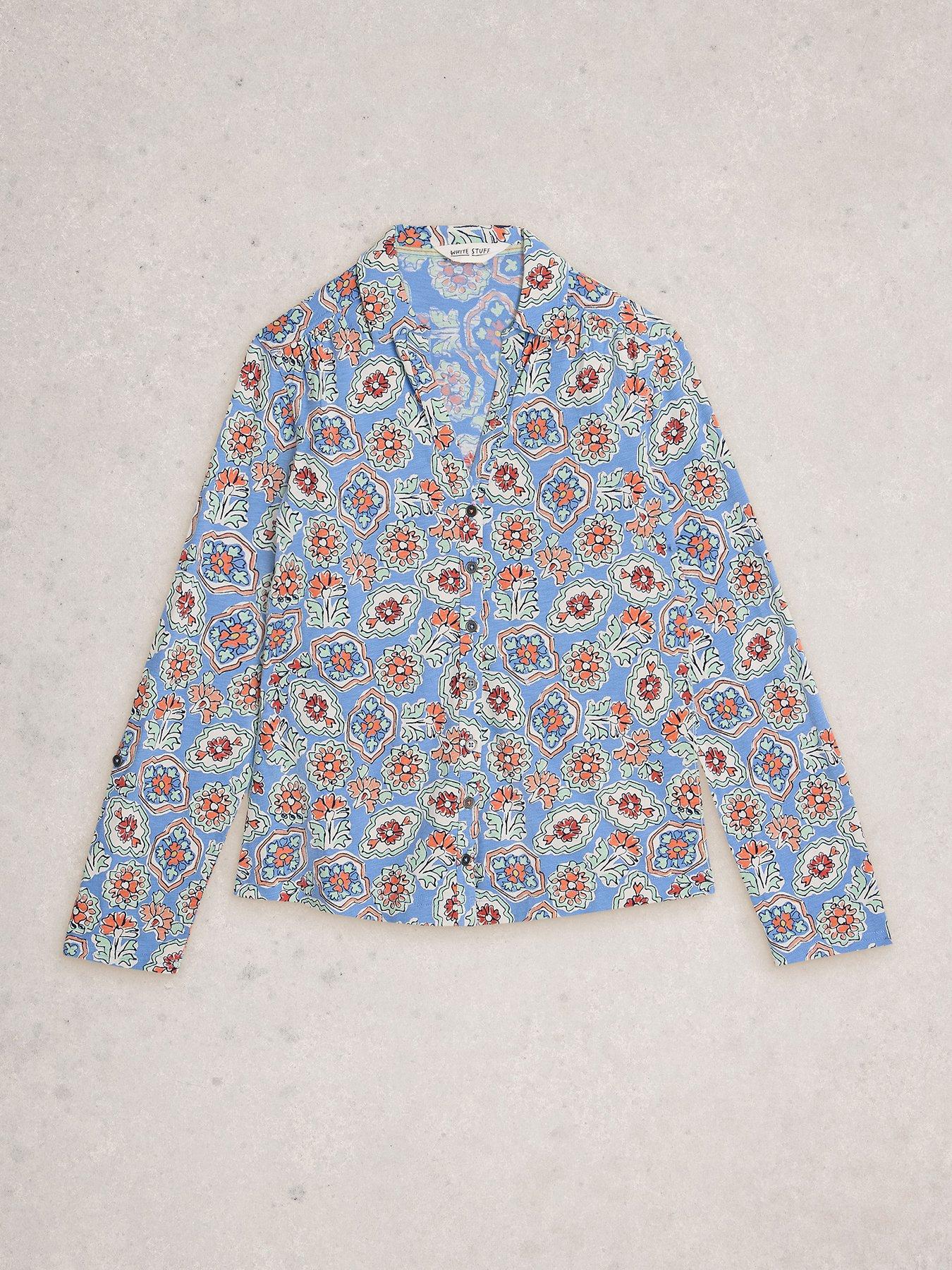 Image 5 of 6 of White Stuff Annie Jersey Shirt - Blue