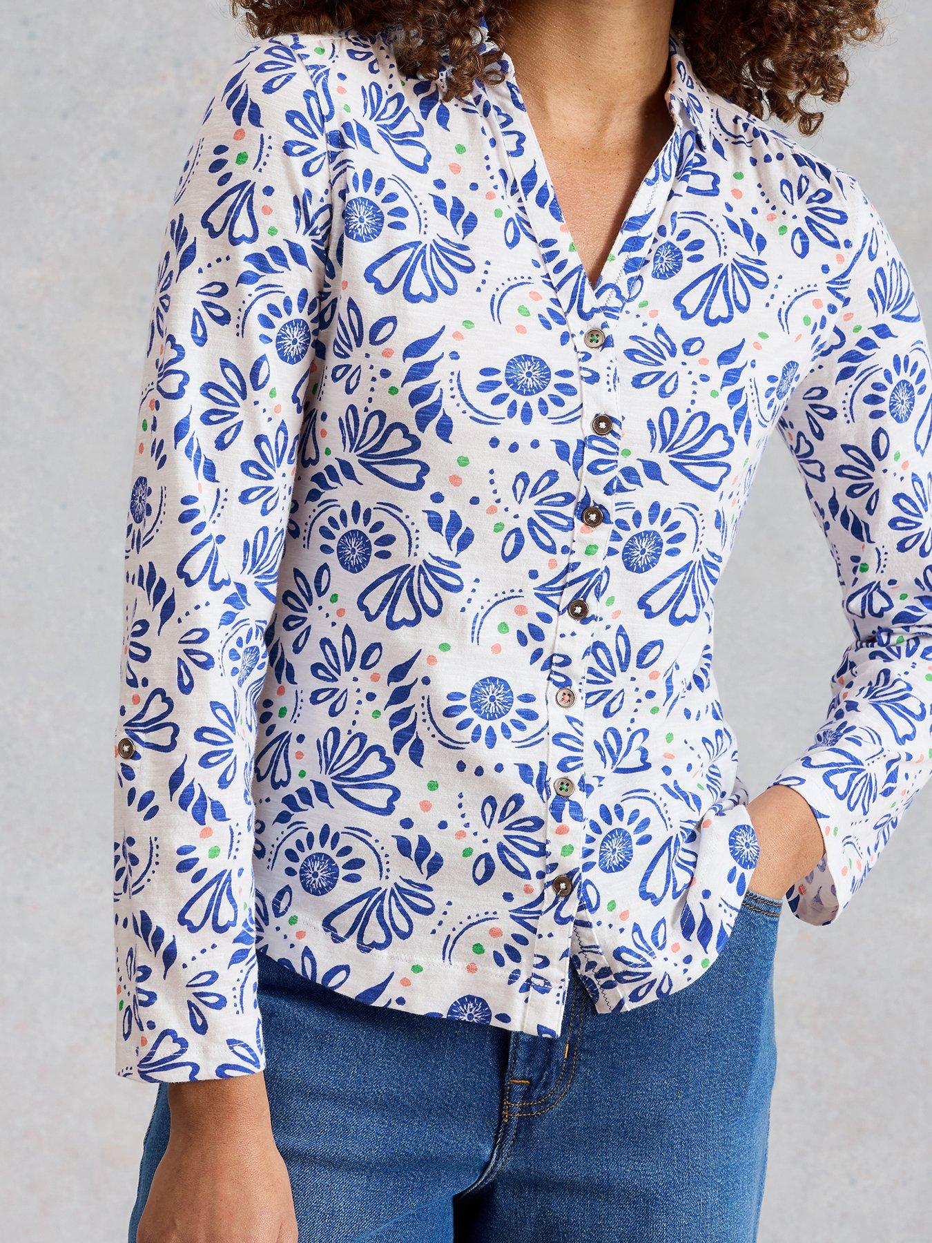 Image 1 of 6 of White Stuff Annie Jersey Shirt - White