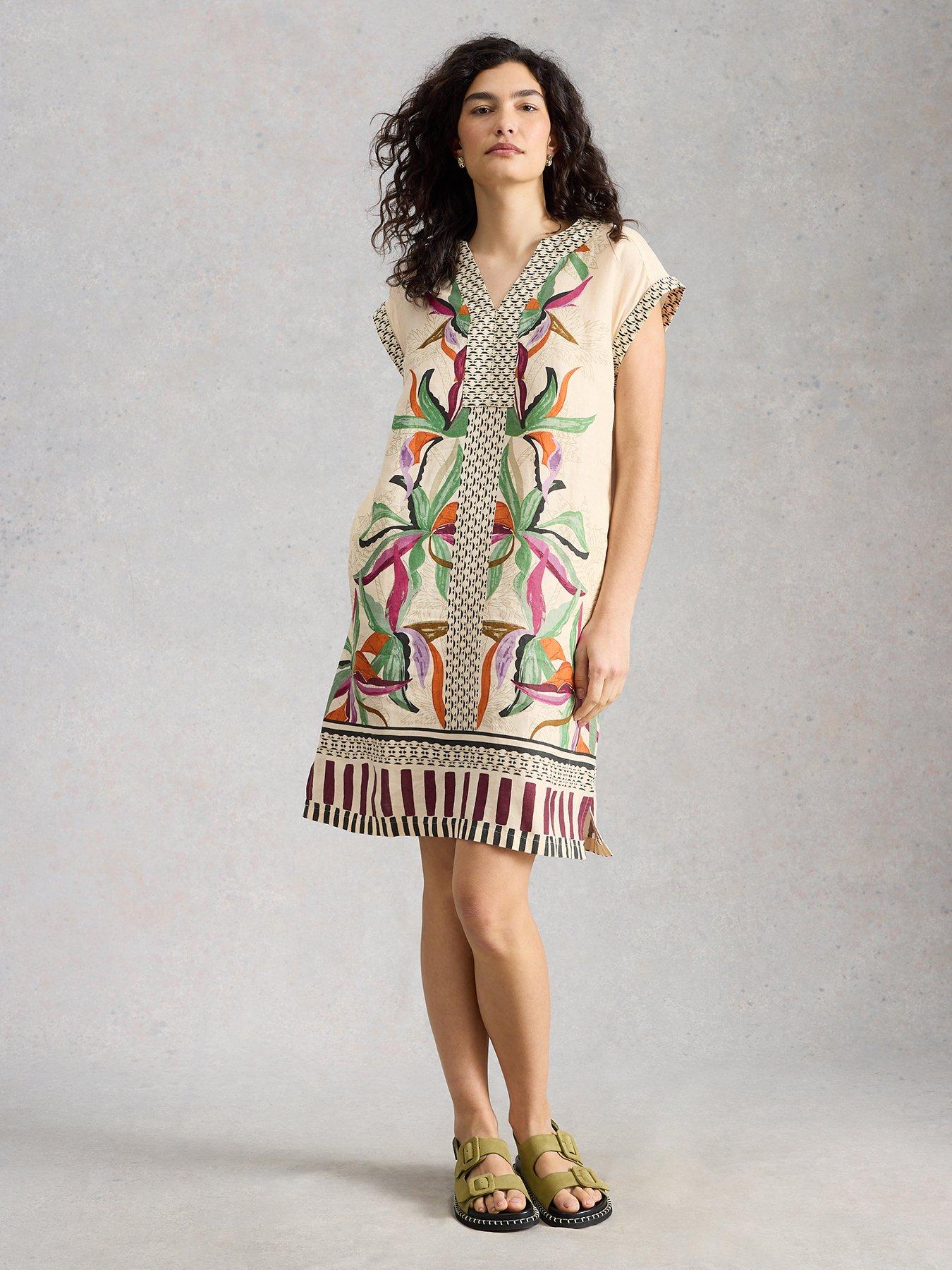 Image 3 of 6 of White Stuff Jilly Linen Dress - Beige