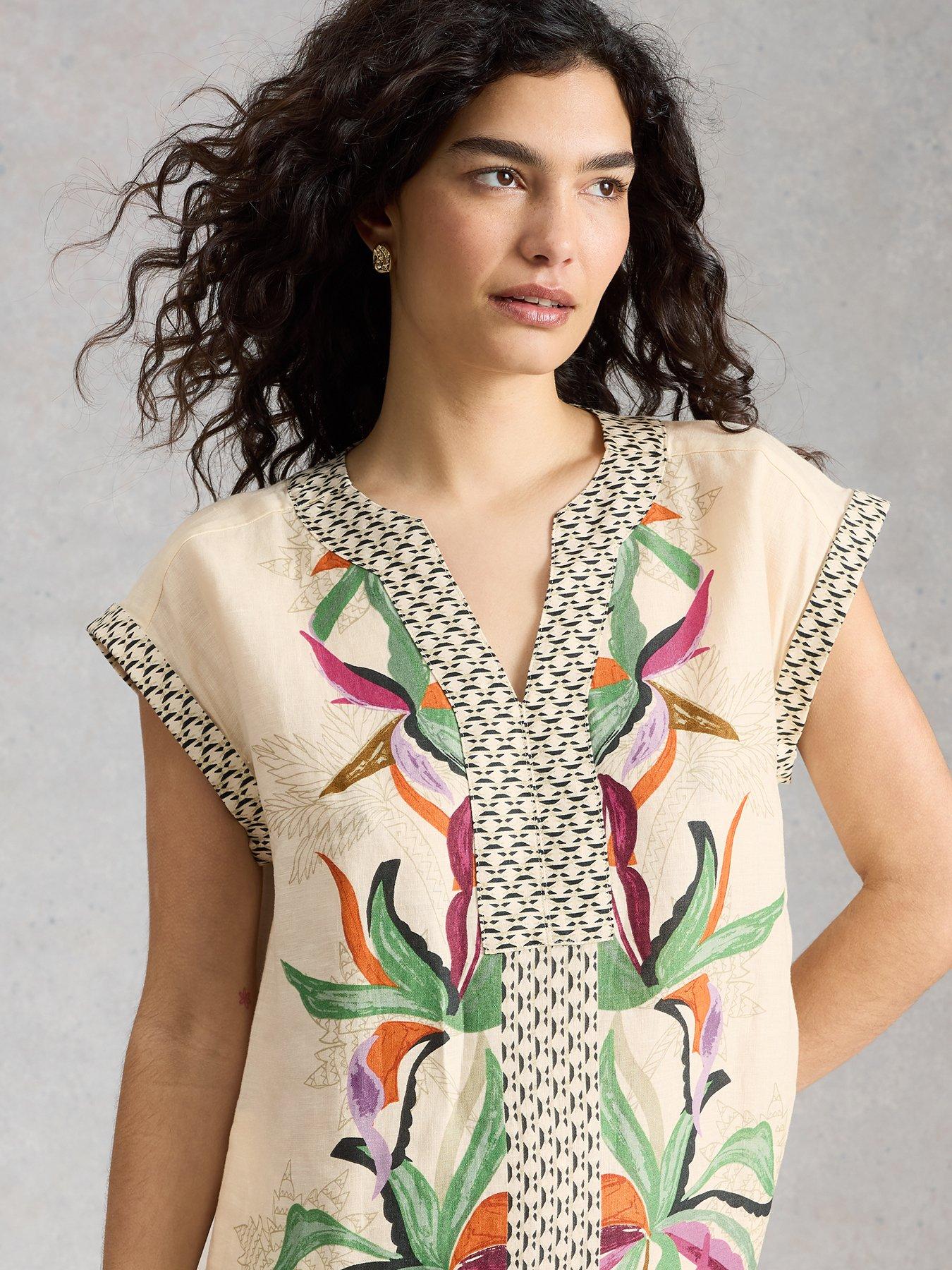 Image 4 of 6 of White Stuff Jilly Linen Dress - Beige