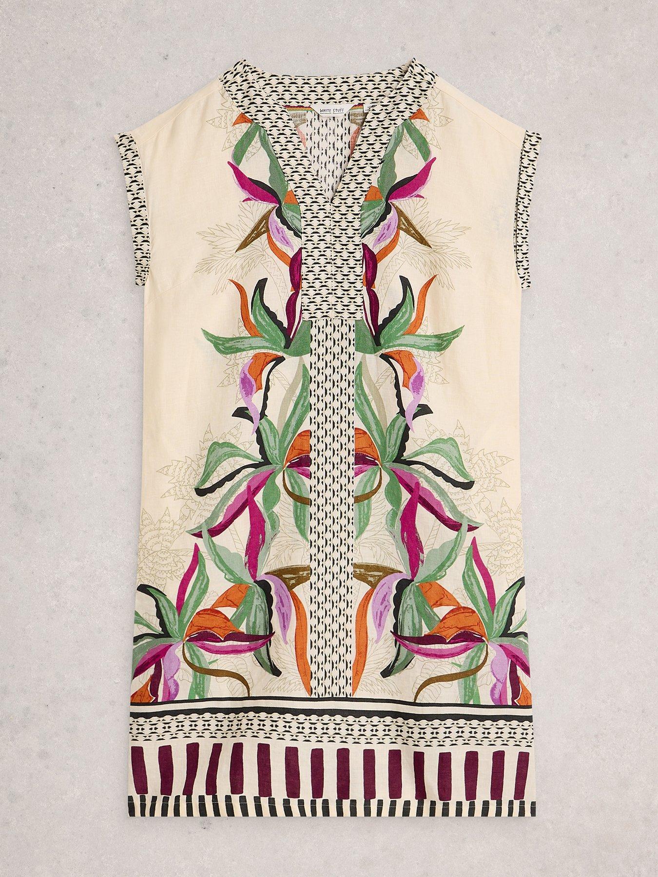 Image 5 of 6 of White Stuff Jilly Linen Dress - Beige
