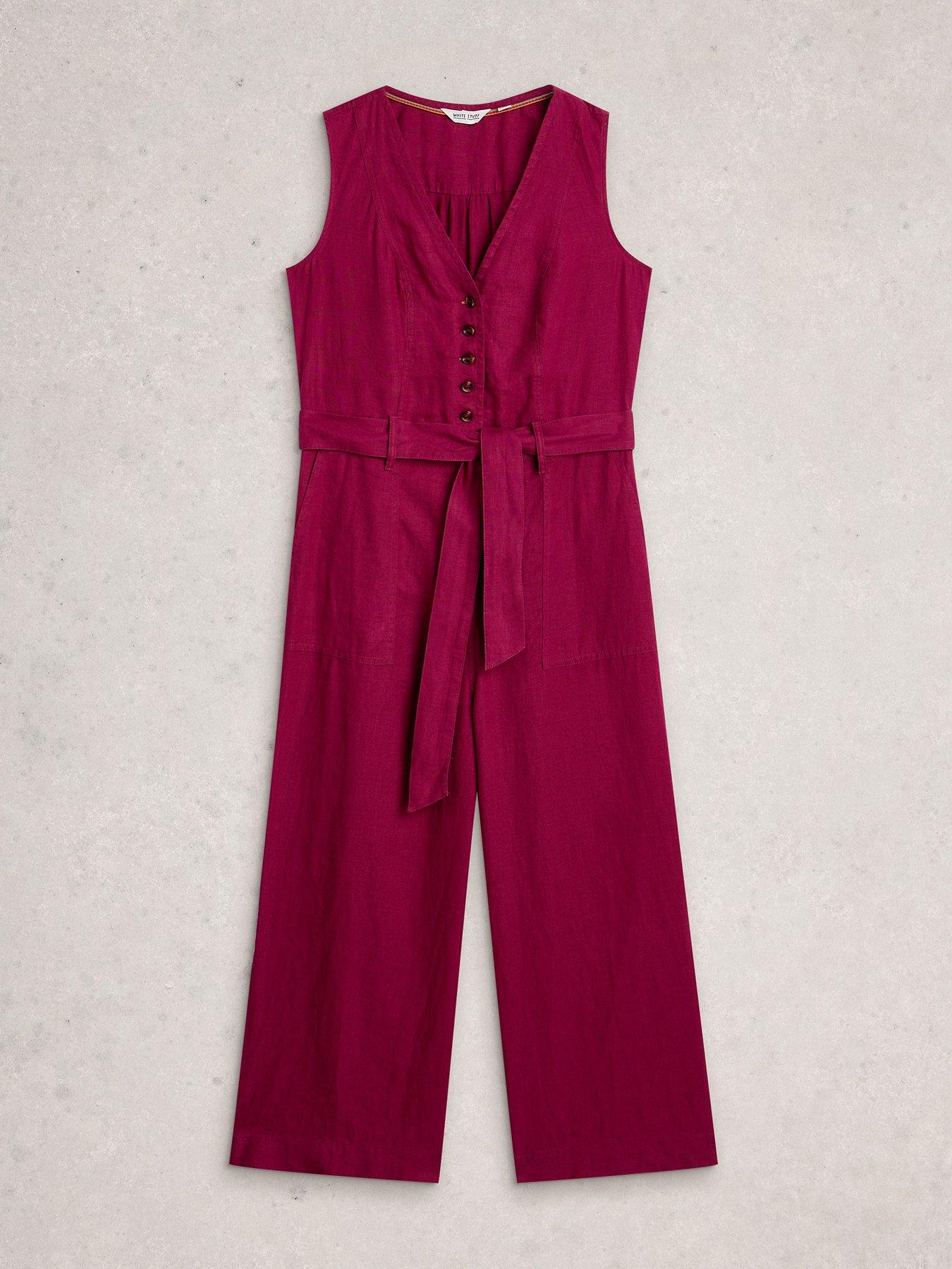  image of white-stuff-betty-linen-jumpsuit