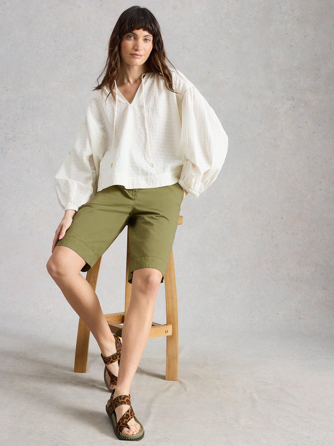 Image 4 of 6 of White Stuff Heidi Chino Short - Green